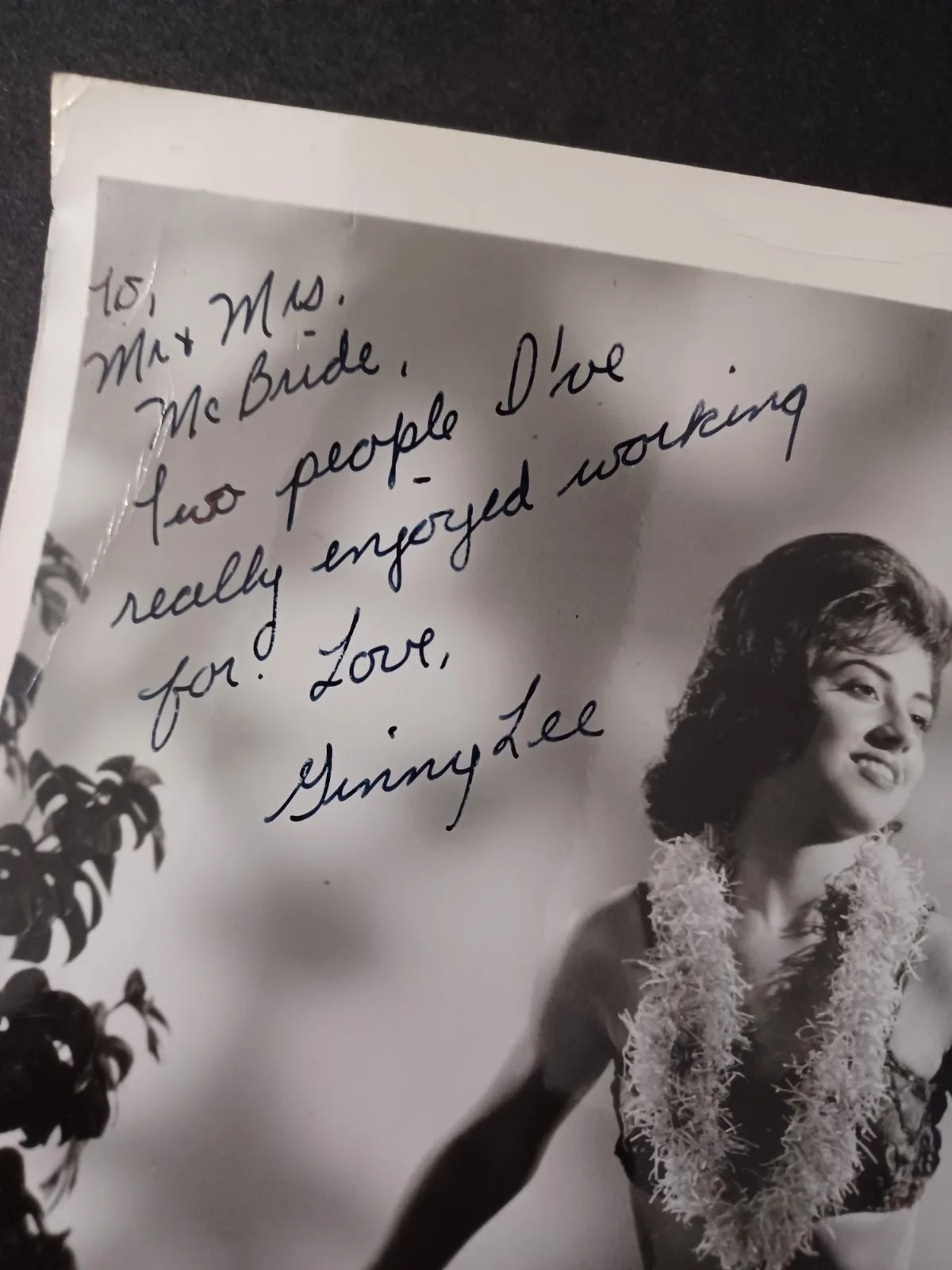 Ginny Lee Signed 8x10 Vintage Photo - Dancer, Entertainer, изображение 2