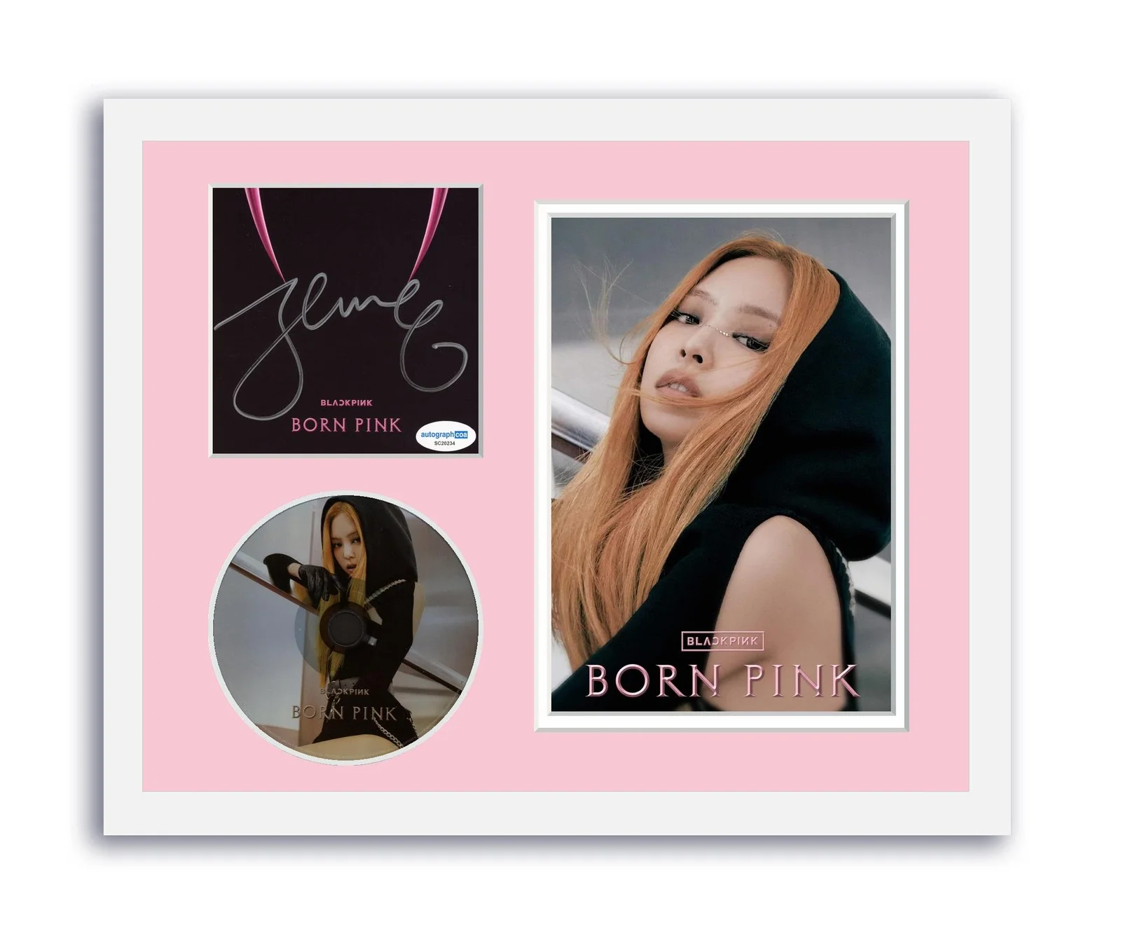 Jennie — Blackpink Jennie Autographed Signed 11x14 Custom Framed CD Photo Born Pink ACOA