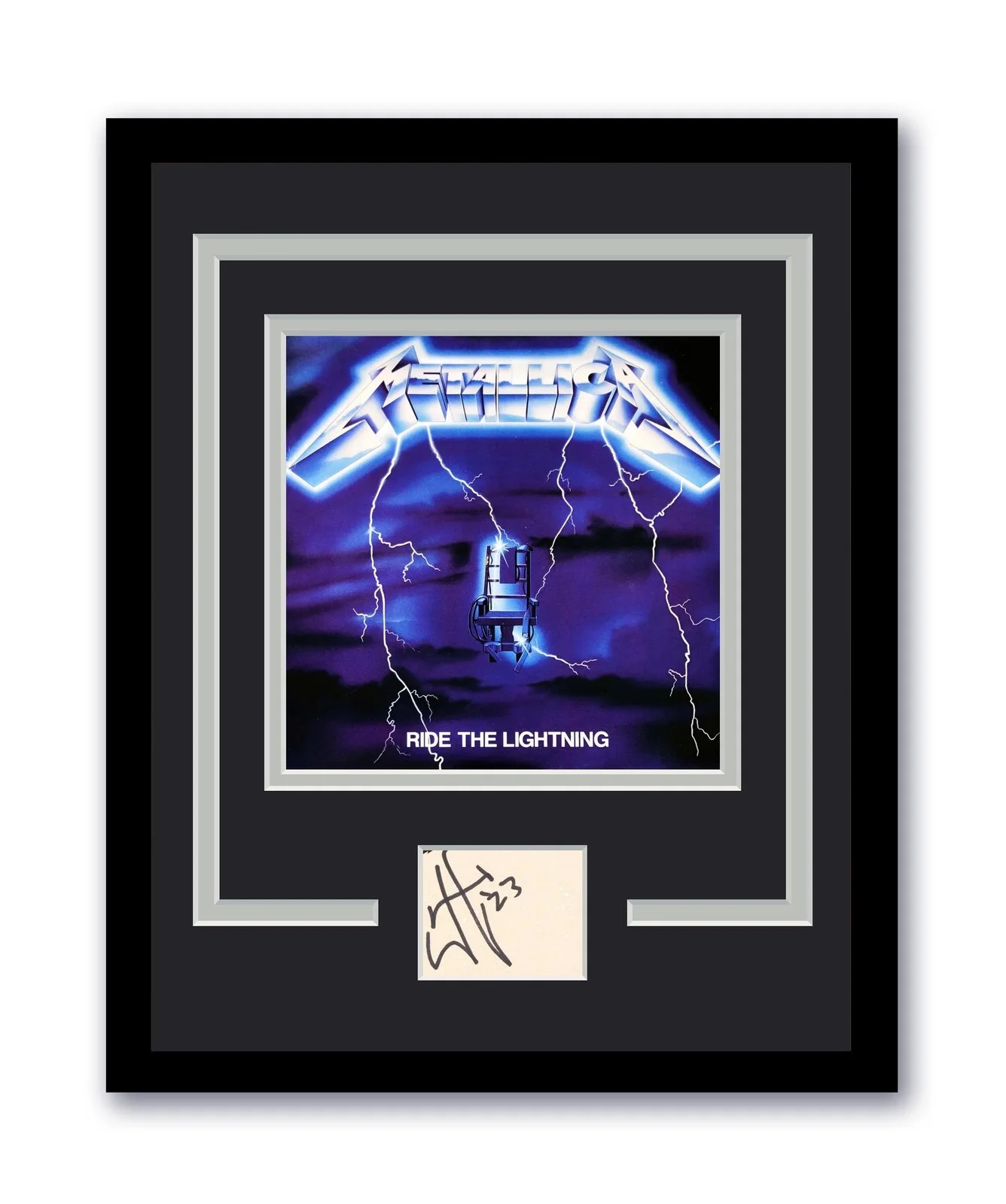 James Hetfield — Metallica James Hetfield Signed 11x14 Framed Photo Ride The Lightning ACOA