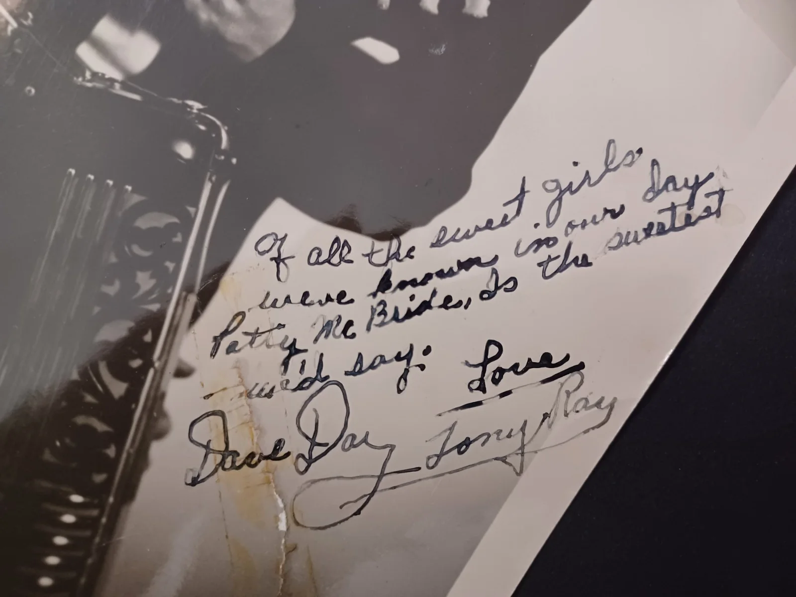 Tony Ray & Dave Day Signed 8x10 Vintage Photo - Musicians, Entertainers, изображение 2
