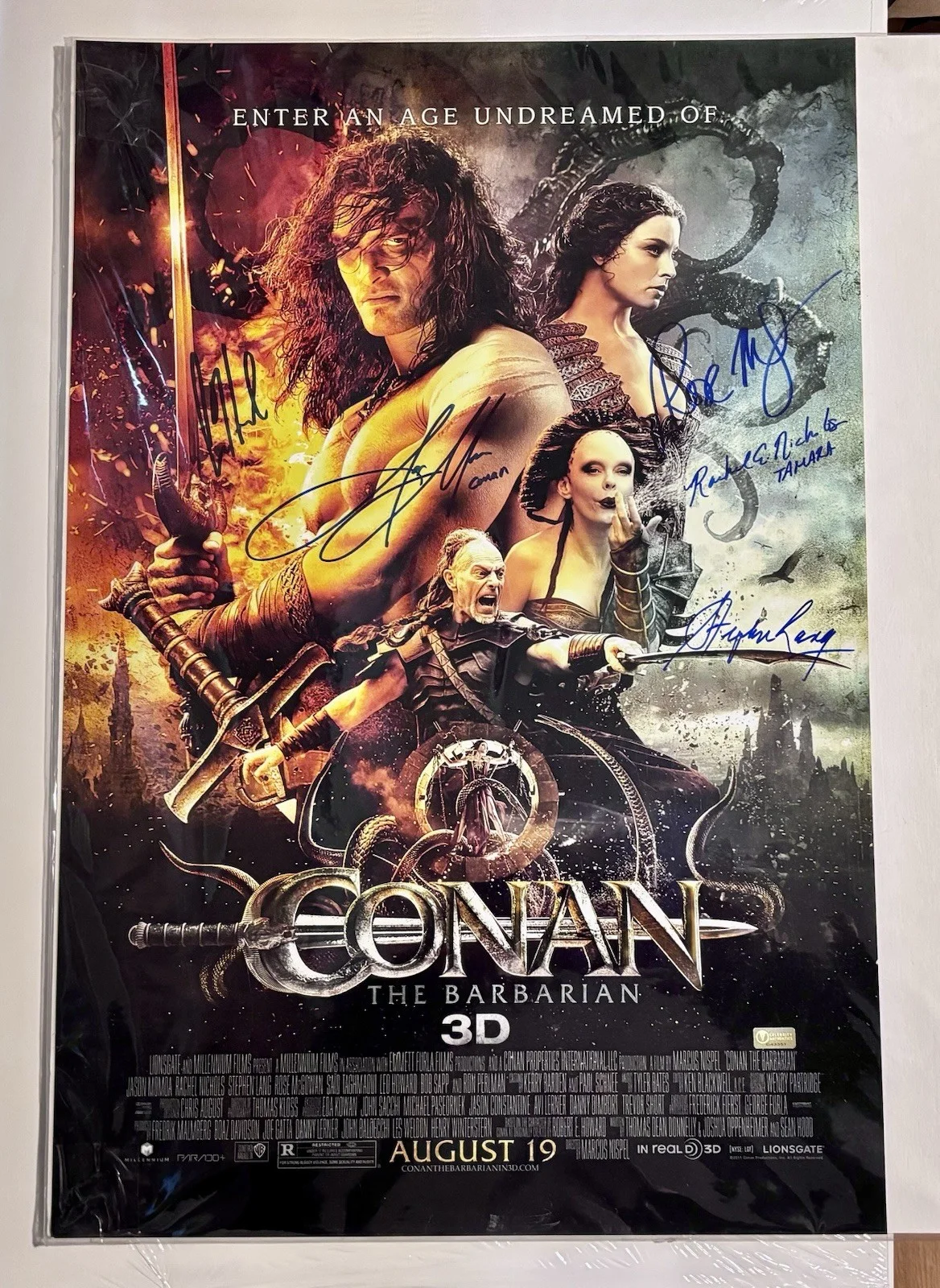 Jason Momoa 5x Cast Signed Conan The Barbarian 16x24 Photo, image 2