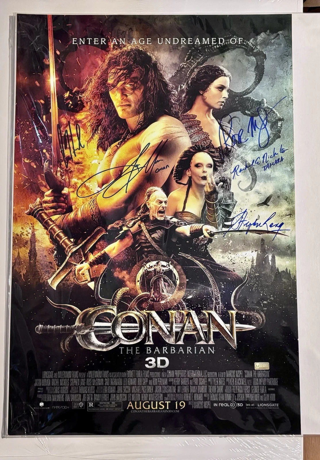 Jason Momoa 5x Cast Signed Conan The Barbarian 16x24 Photo, image 3