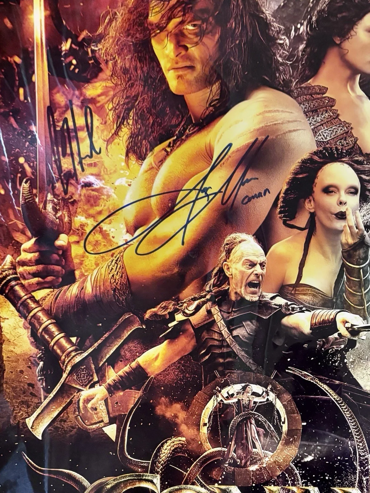 Jason Momoa 5x Cast Signed Conan The Barbarian 16x24 Photo, image 5