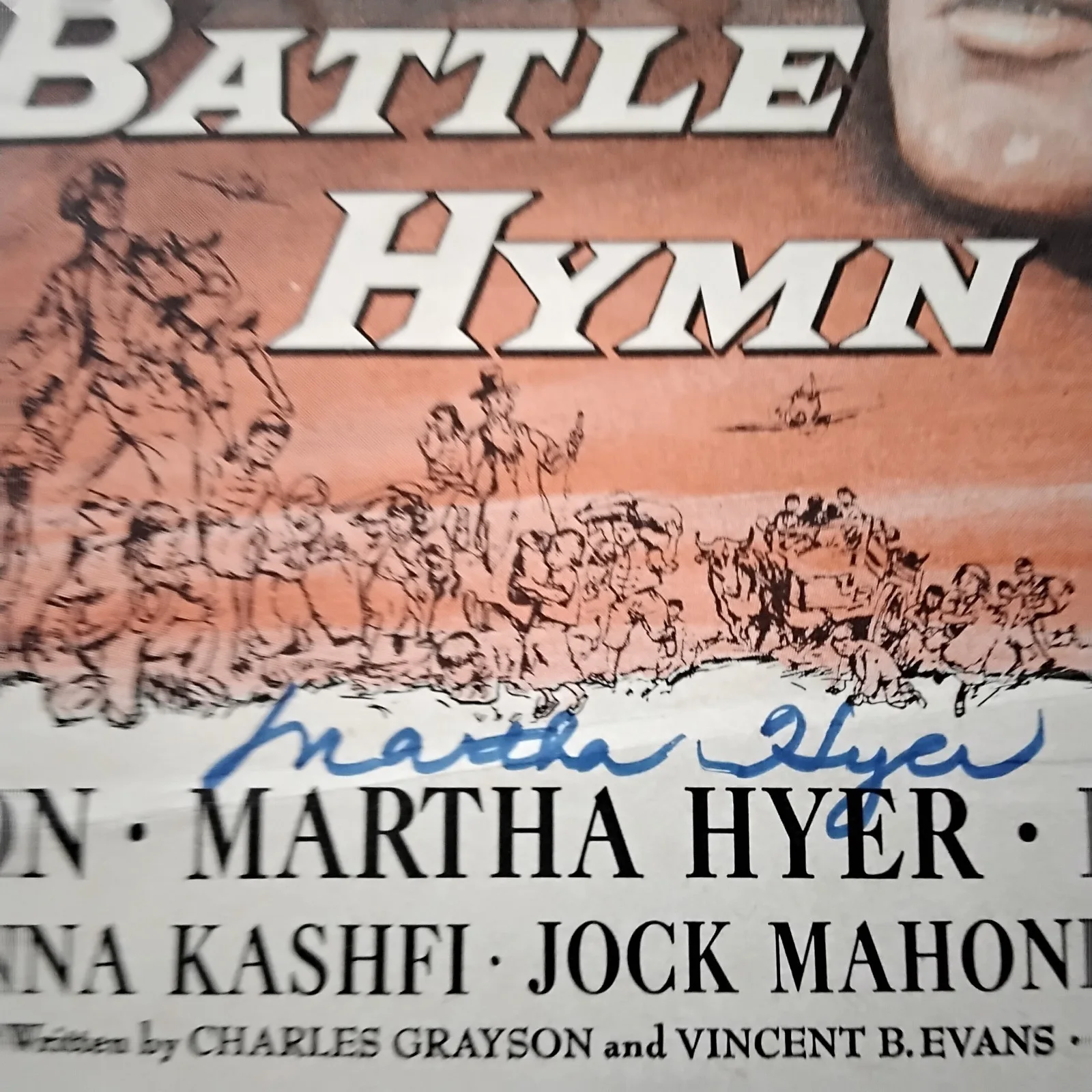 Martha Hyer SIGNED 1957 Movie Ad Battle Hymn Rock Hudson Dan Duryea 50s Actress, image 4