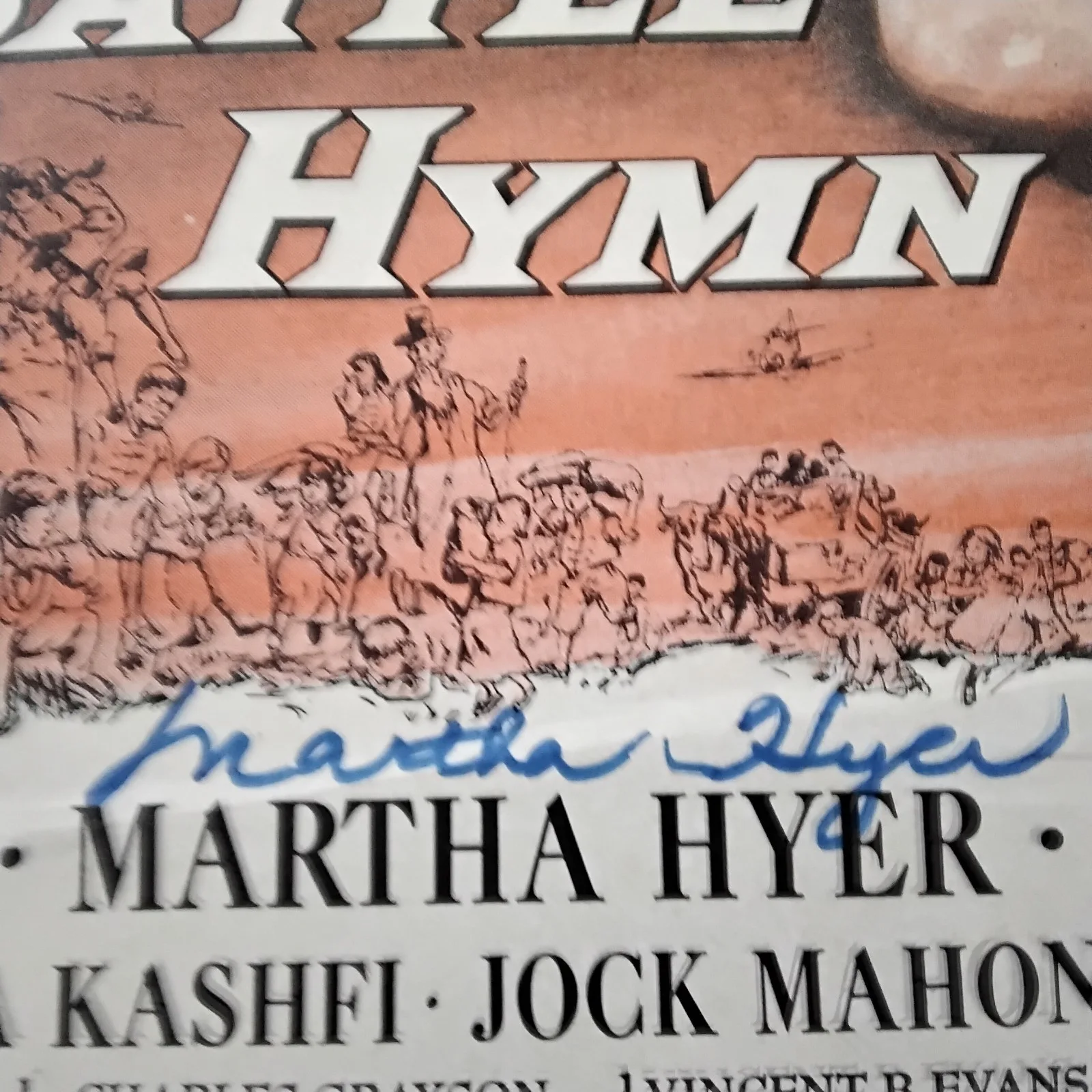 Martha Hyer SIGNED 1957 Movie Ad Battle Hymn Rock Hudson Dan Duryea 50s Actress, image 5
