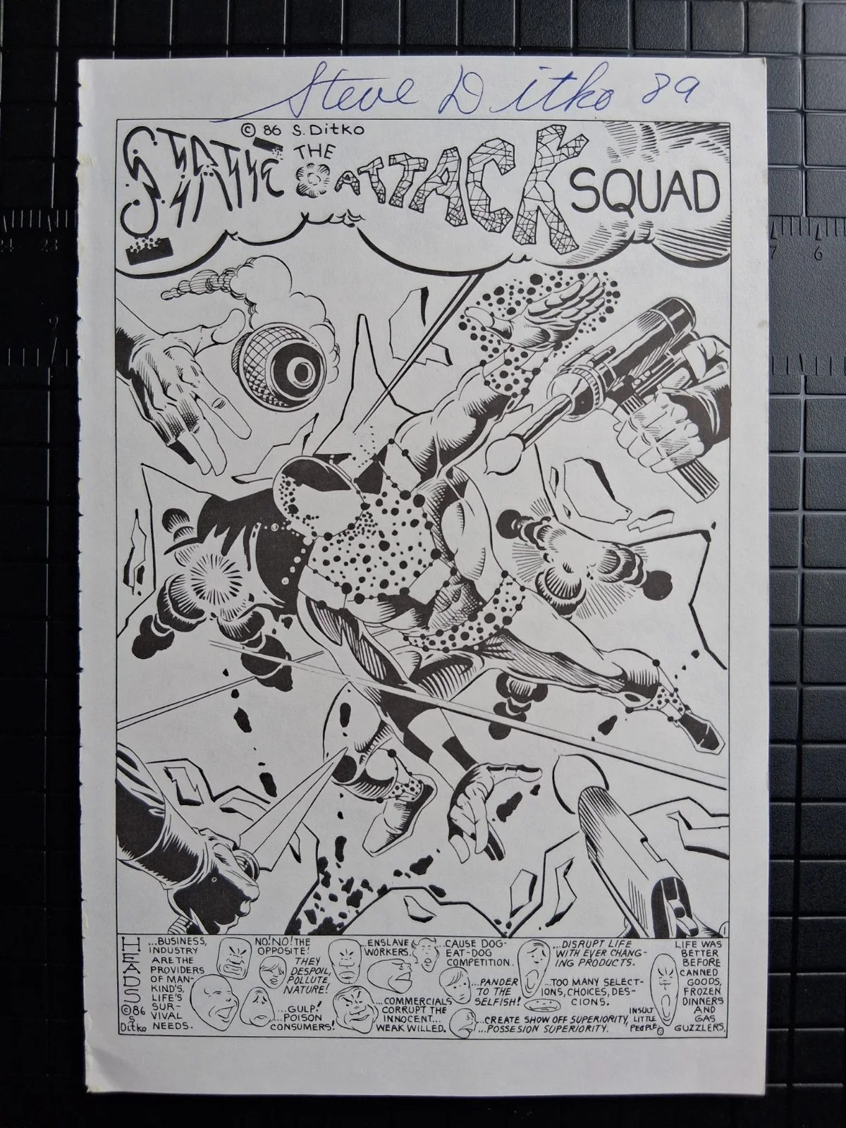Steve Ditko Spider Man Creator Comic Book Page Signed 6x9 Autograph Authentic, image 4