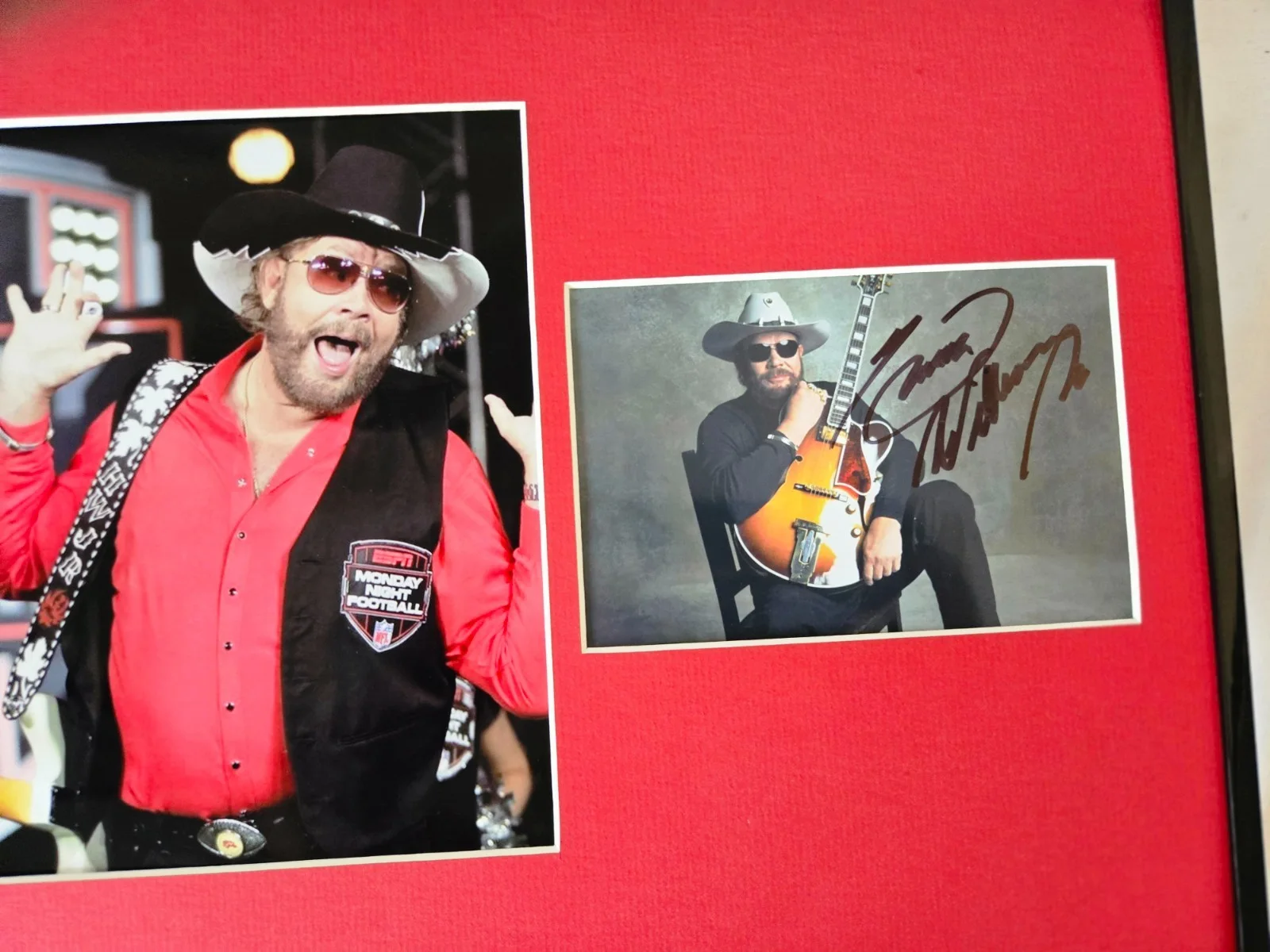 Hank Williams Jr Signed Framed 12x18 Photo Display Monday Night Football, изображение 2
