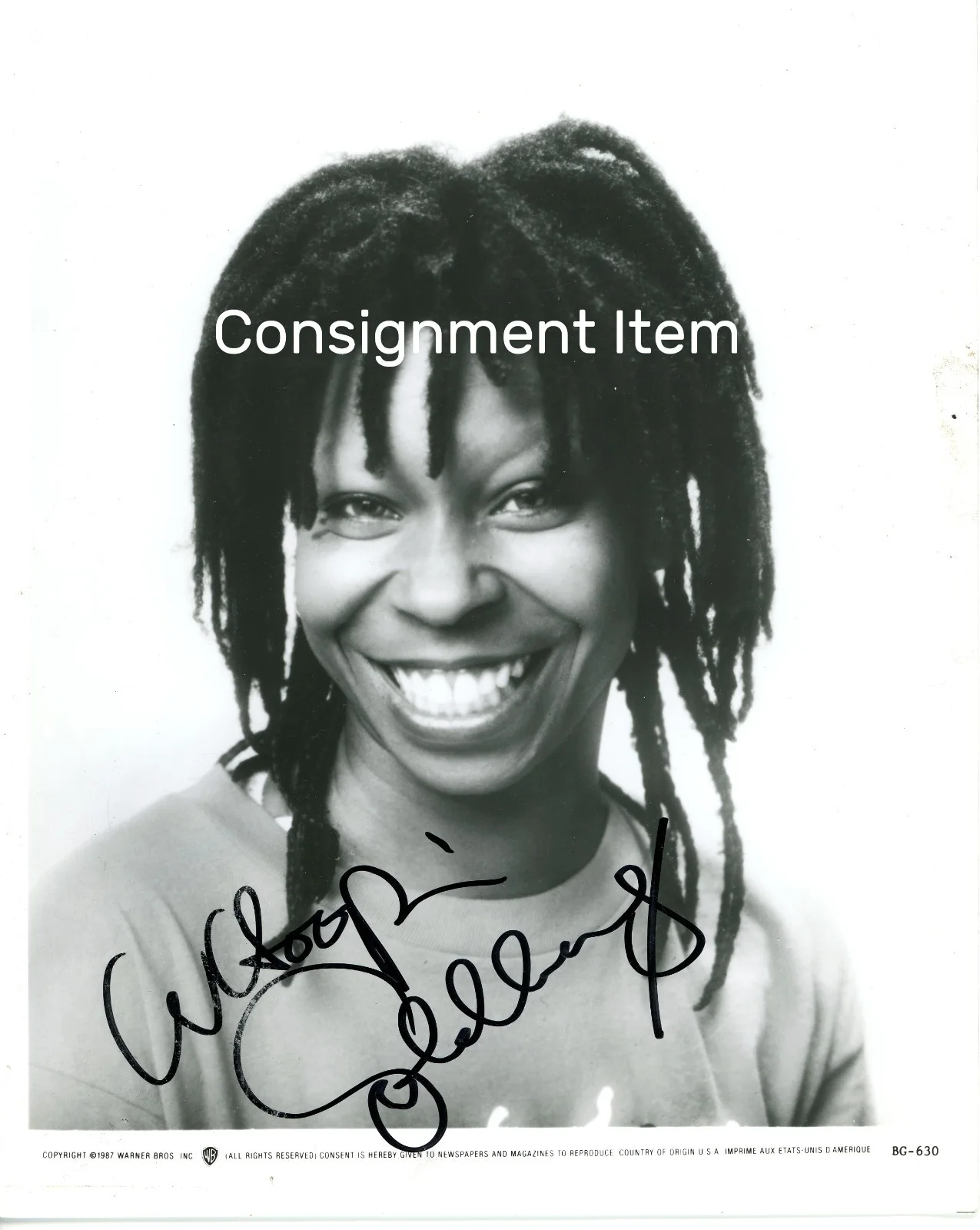 Whoopi Goldberg — Whoopi Goldberg 8 x 10" Autographed Photograph