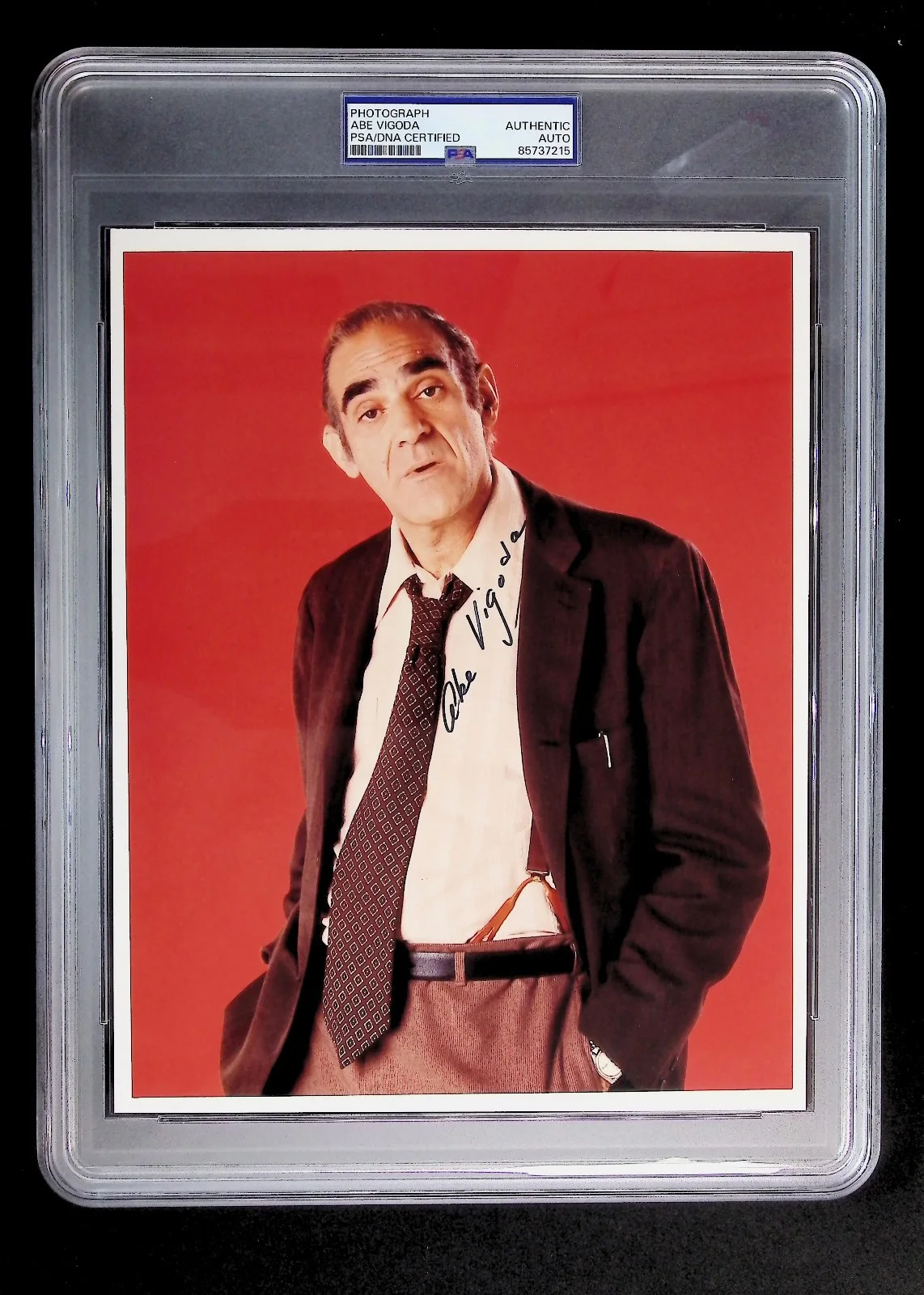 Abe Vigoda — Abe Vigoda - Autographed Photo - PSA Jumbo Holder - 85737215