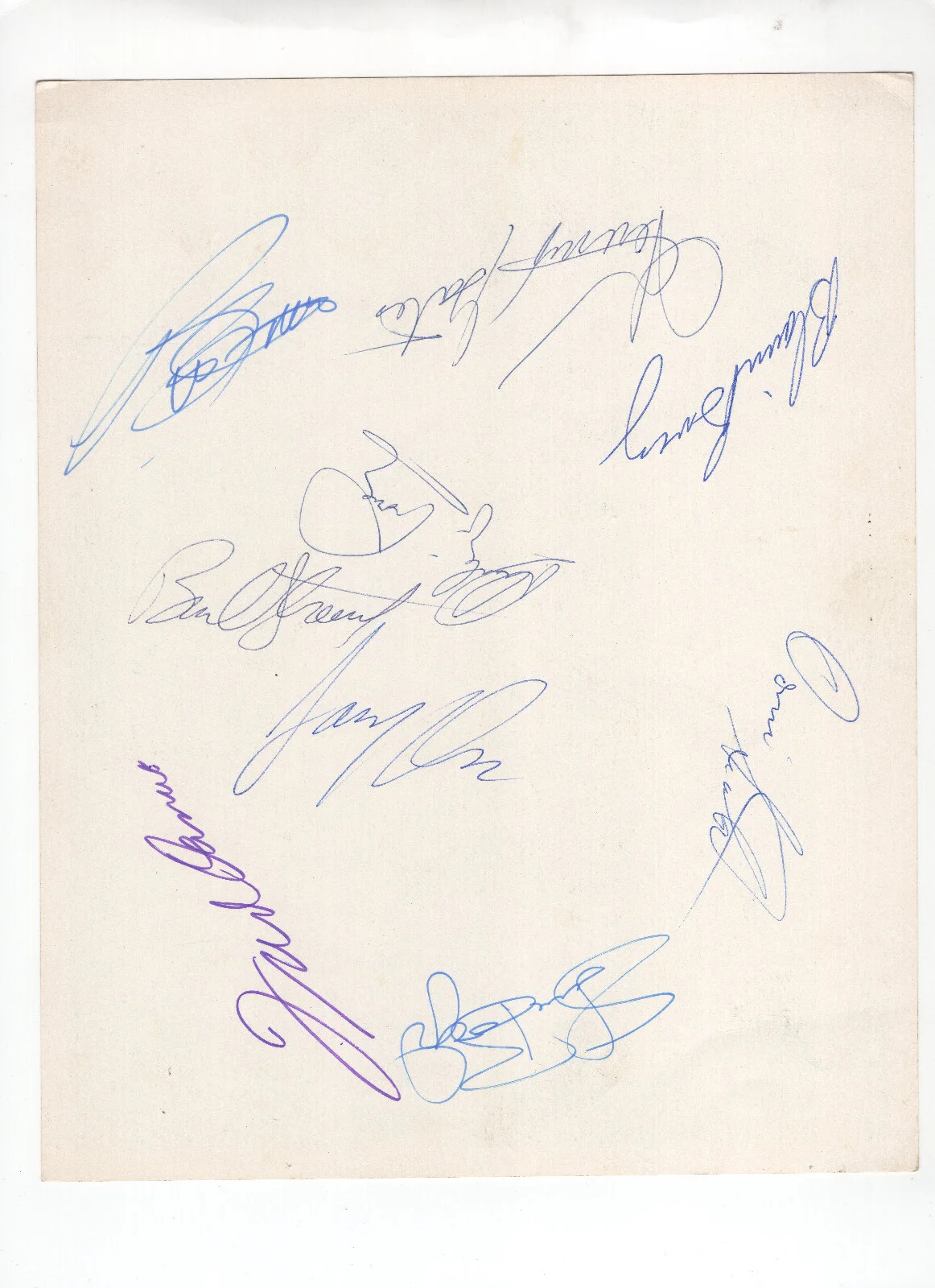 Vintage Blue Ridge Quartet Band SIGNED on Reverse Auto 8x10 Studio Photo TV, изображение 2