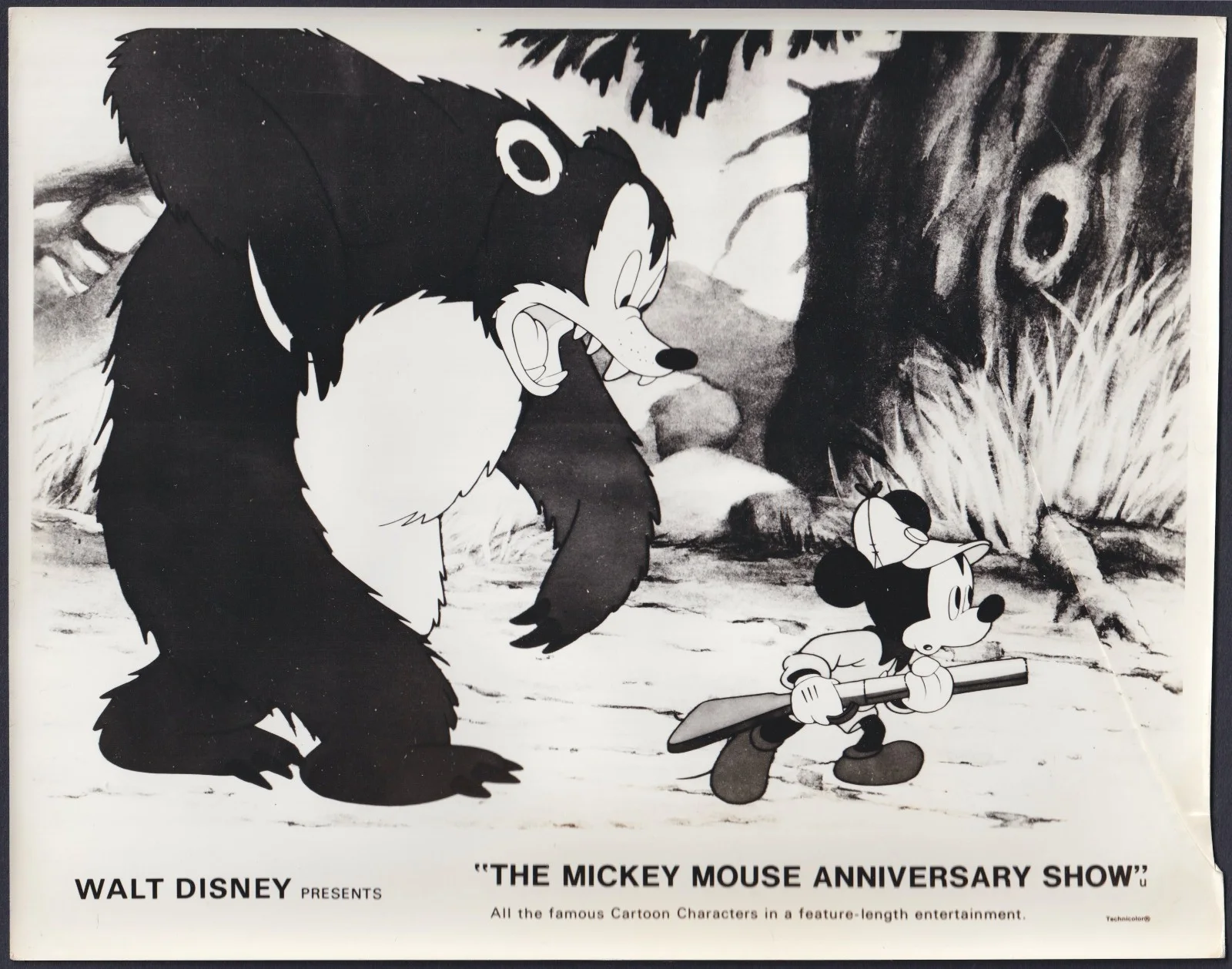 Mickey Mouse Anniversary Show 8x ORIGINAL UK B+W FOH Lobby Cards Disney 1968, изображение 3