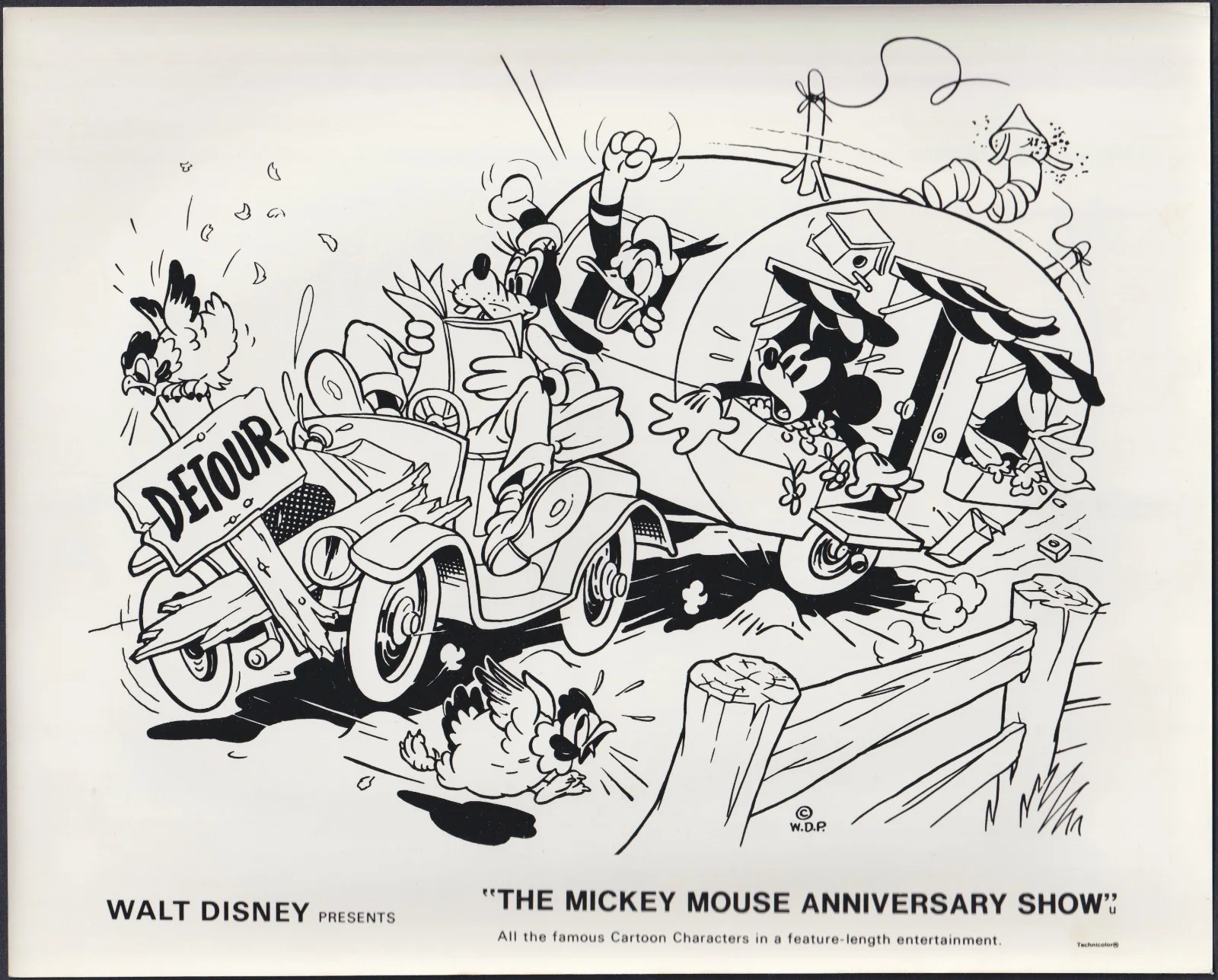 Mickey Mouse Anniversary Show 8x ORIGINAL UK B+W FOH Lobby Cards Disney 1968, изображение 4