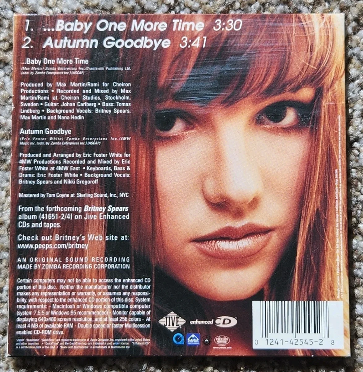 BRITNEY SPEARS SIGNED BABY ONE MORE TIME CD SINGLE AUTOGRAPHED RARE, image 5