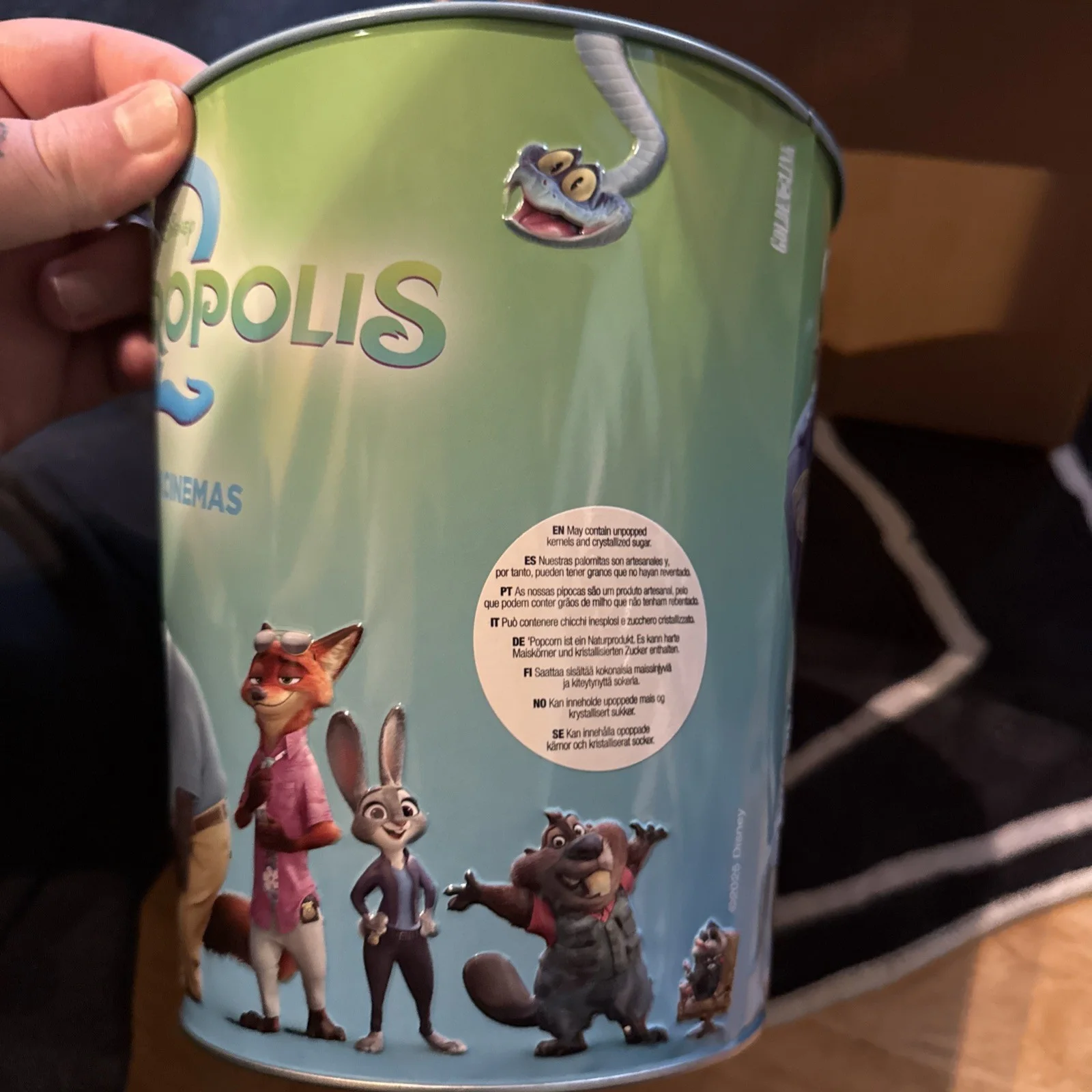 Odeon Cinema Exclusive Zootropolis 2 Popcorn Tin Bucket Brand New, изображение 5