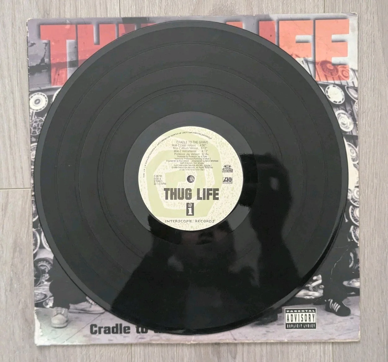 Thug Life vinyl Signed By Mopreme Shakur with custom Press Photo, изображение 4