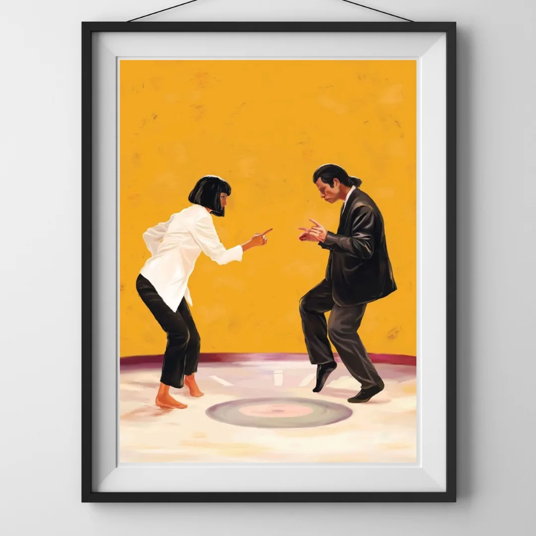 Pulp Fiction Dance Poster Print Vintage Movie Wall Art Uma Thurman John Travolta, изображение 4