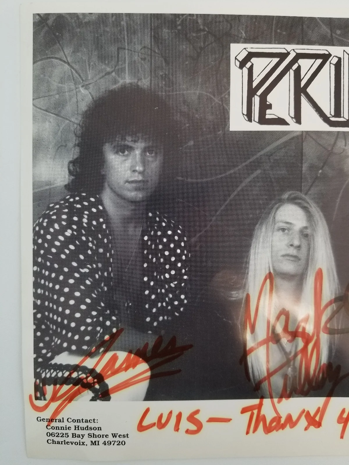 PERIL PHOTO ROCK BAND Signed Poster 8 x 10 Inches Retro Band, image 3