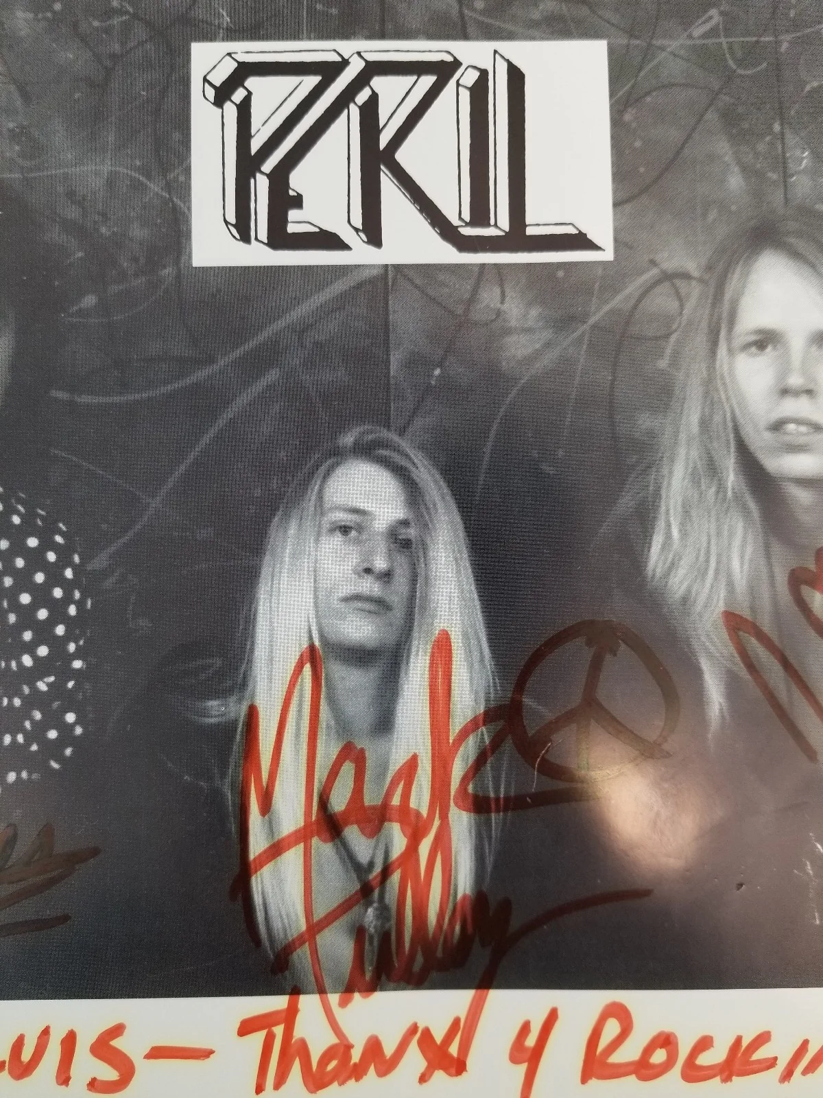 PERIL PHOTO ROCK BAND Signed Poster 8 x 10 Inches Retro Band, image 4