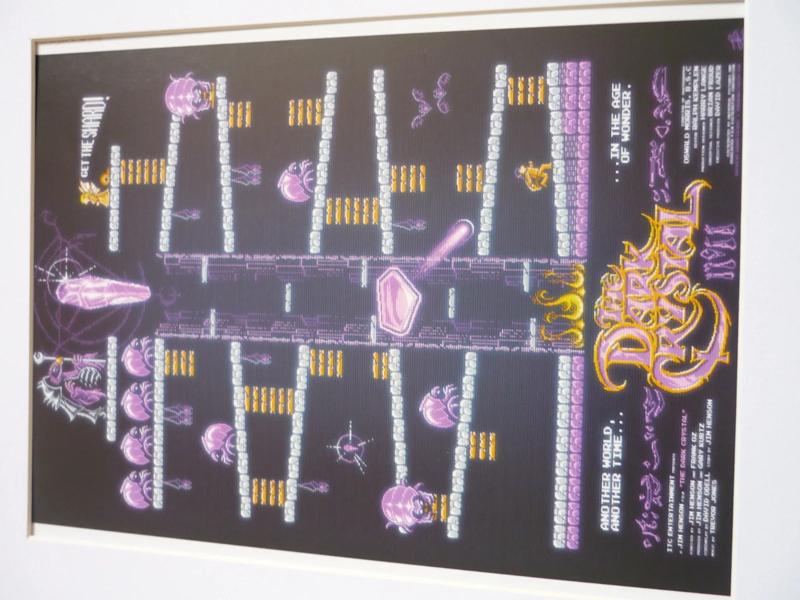x2 set a4 ready framed dark crystal labyrinth jim henson frank oz 8bit gaming, image 2