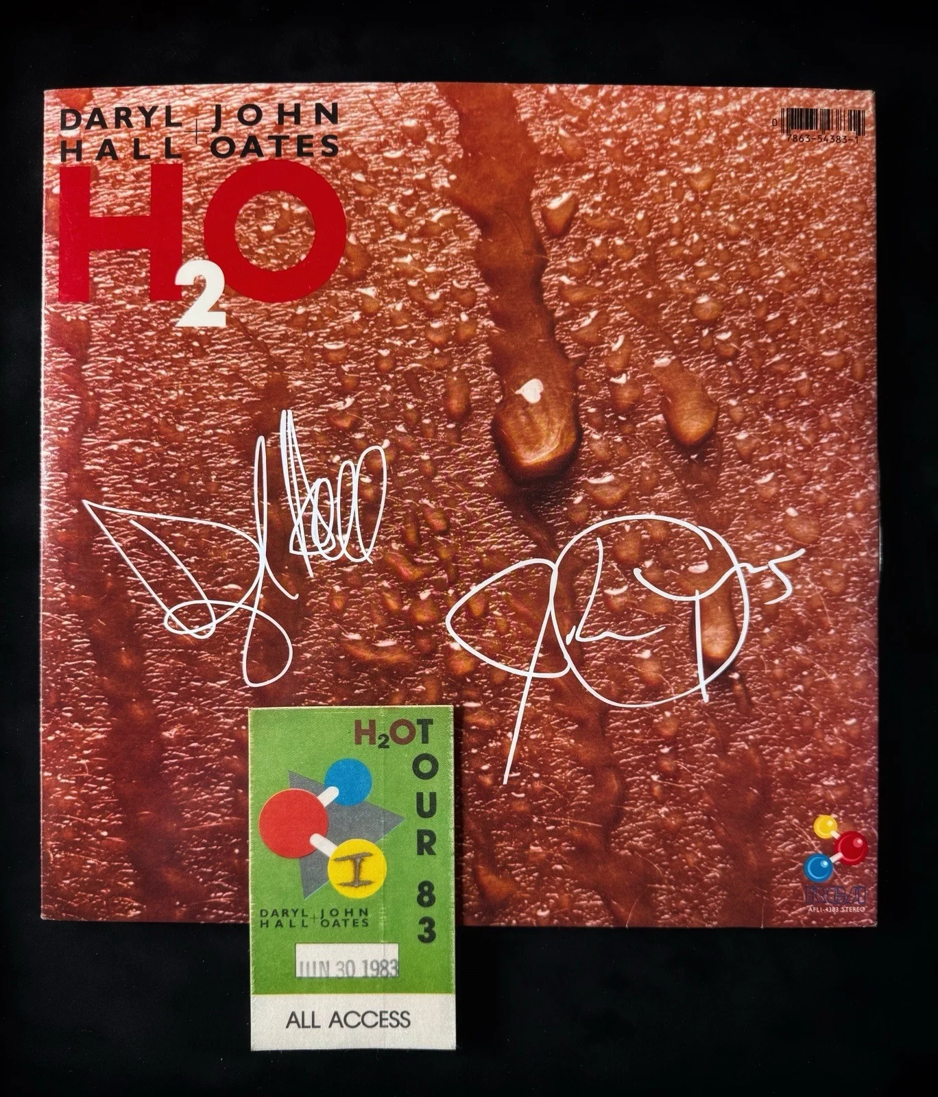 Daryl Hall & John Oates Hand Signed 1982 H2O Album W/Backstage Pass From 83 Tour, image 4