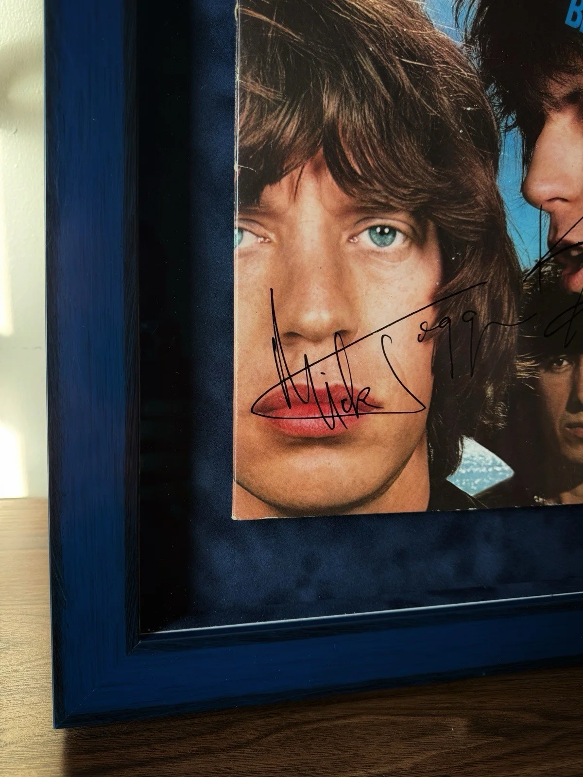 Mick Jagger & Keith Richards Hand Signed 1976 Rolling Stones Black And Blue LP, image 3