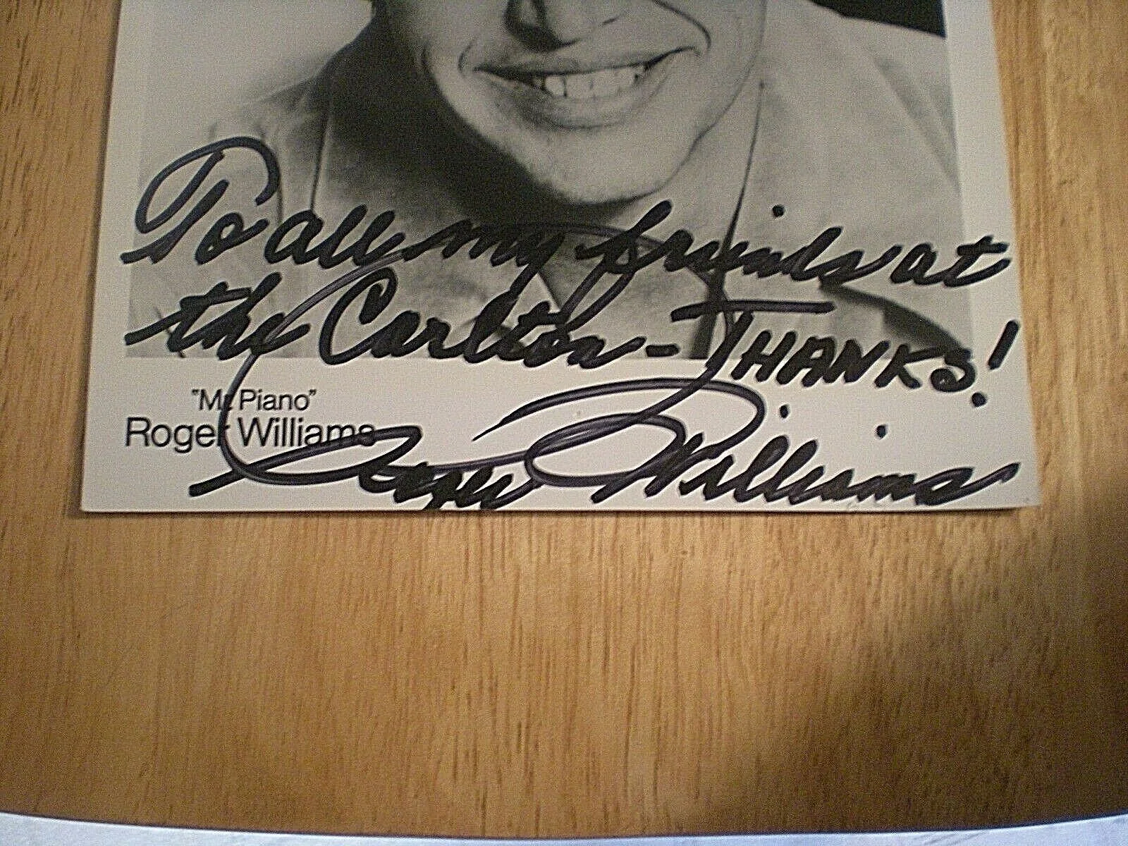 ROGER WILLIAMS HAND SIGNED PHOTO THE LATE PIANO STAR "AUTUMN LEAVES" # 1 SONG, изображение 2