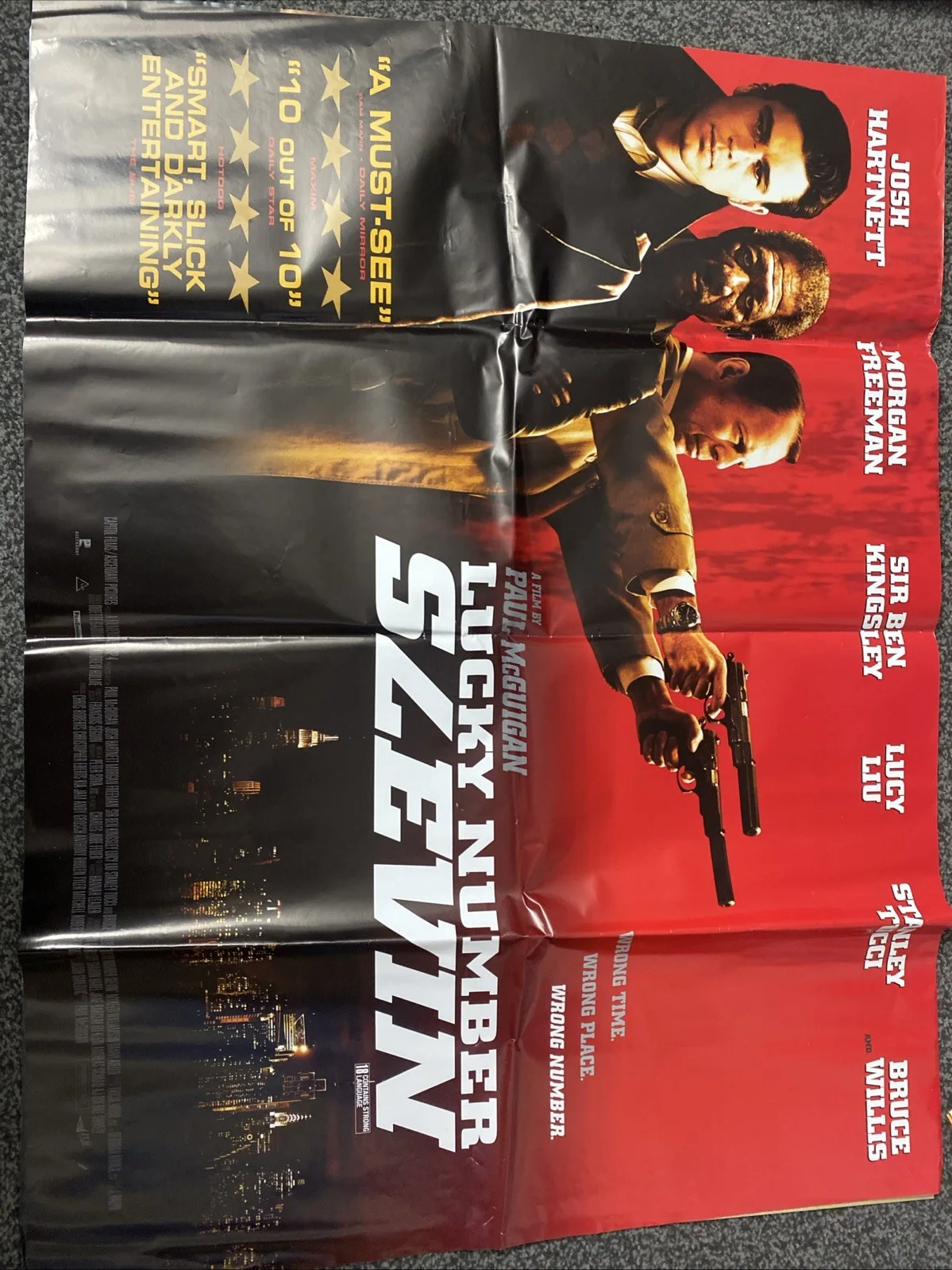 LUCKY NUMBER SLEVIN UK QUAD (30"x 40") POSTER JOSH HARNETT B. WILLIS 2006, image 2