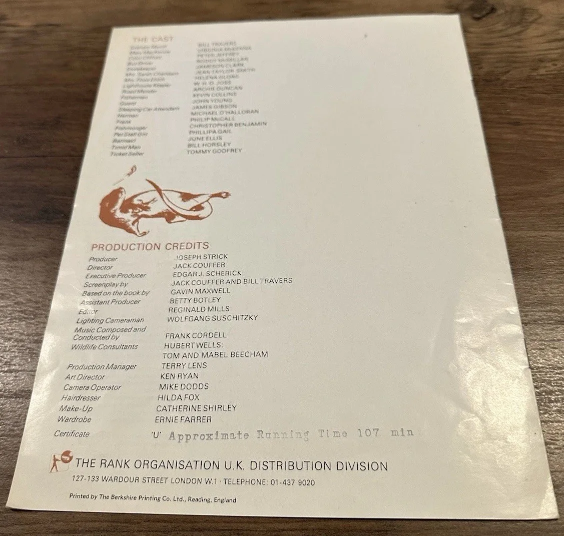 RING OF BRIGHT WATER FILM PROGRAM Brochure Bill travers Virginia McKenna, изображение 5