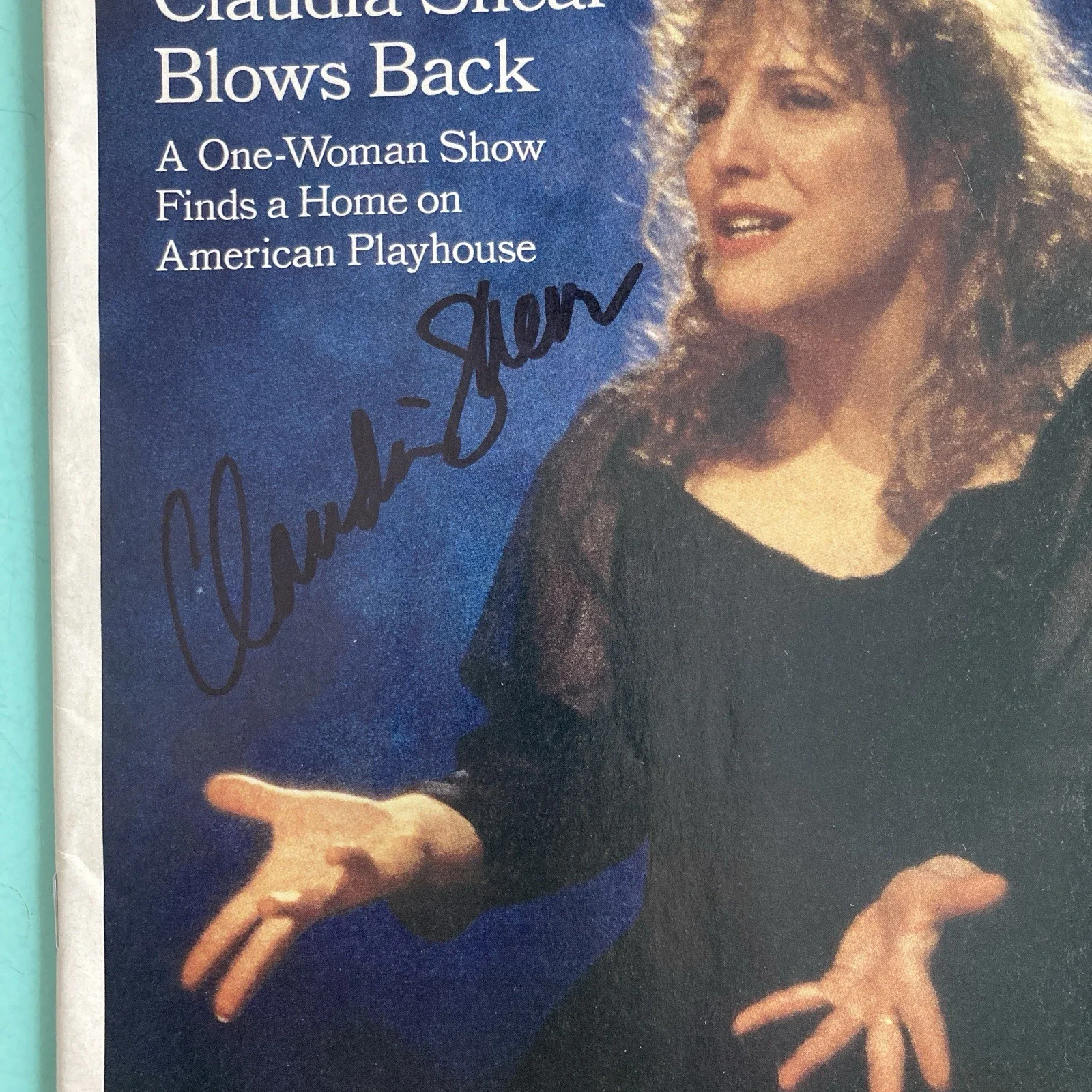 Claudia Shear — Claudia Shear Signed New York Times TV Guide July 11 1995 Blown Sideways On PBS, image 2