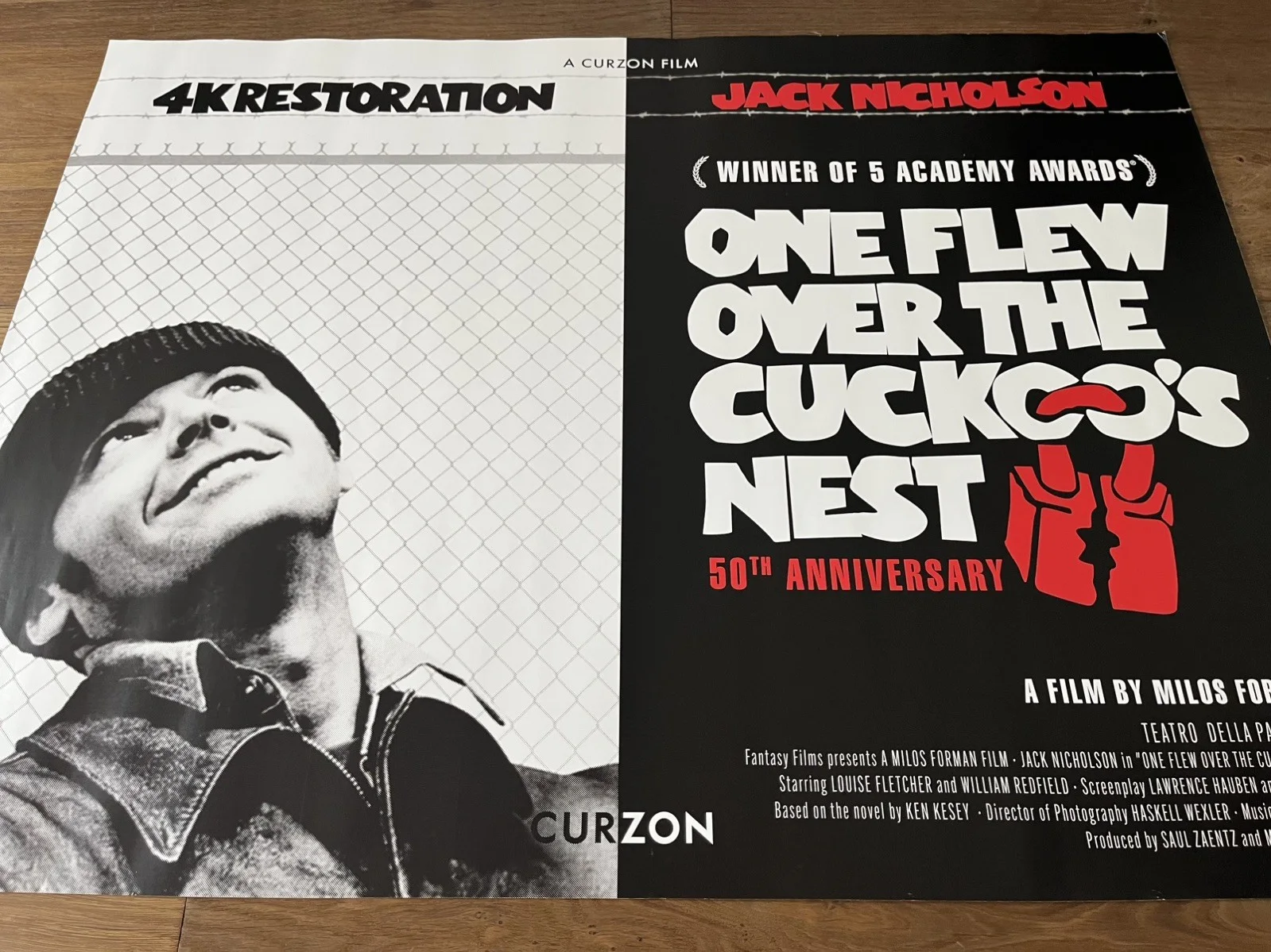 One Flew Over the Cuckoo's Nest, 50th Anniversary 2025, UK Quad Cinema Poster, image 2