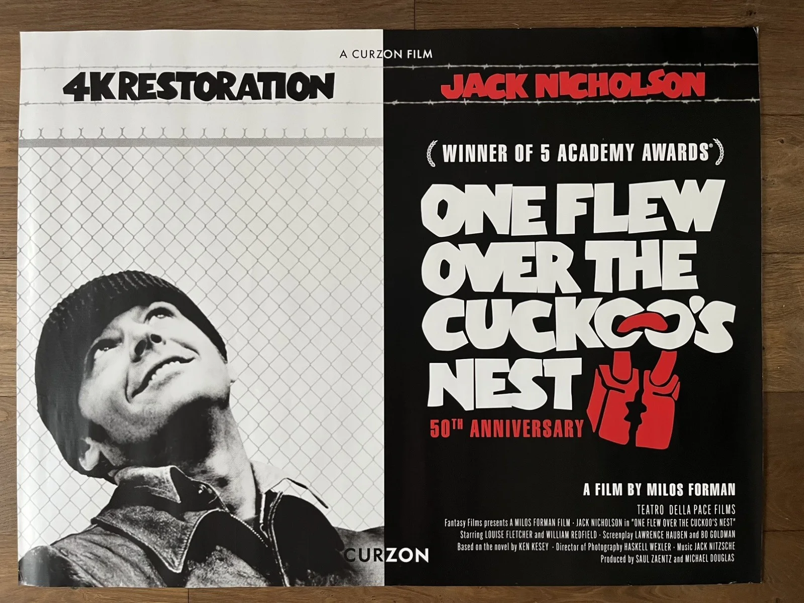 One Flew Over the Cuckoo's Nest, 50th Anniversary 2025, UK Quad Cinema Poster, image 3