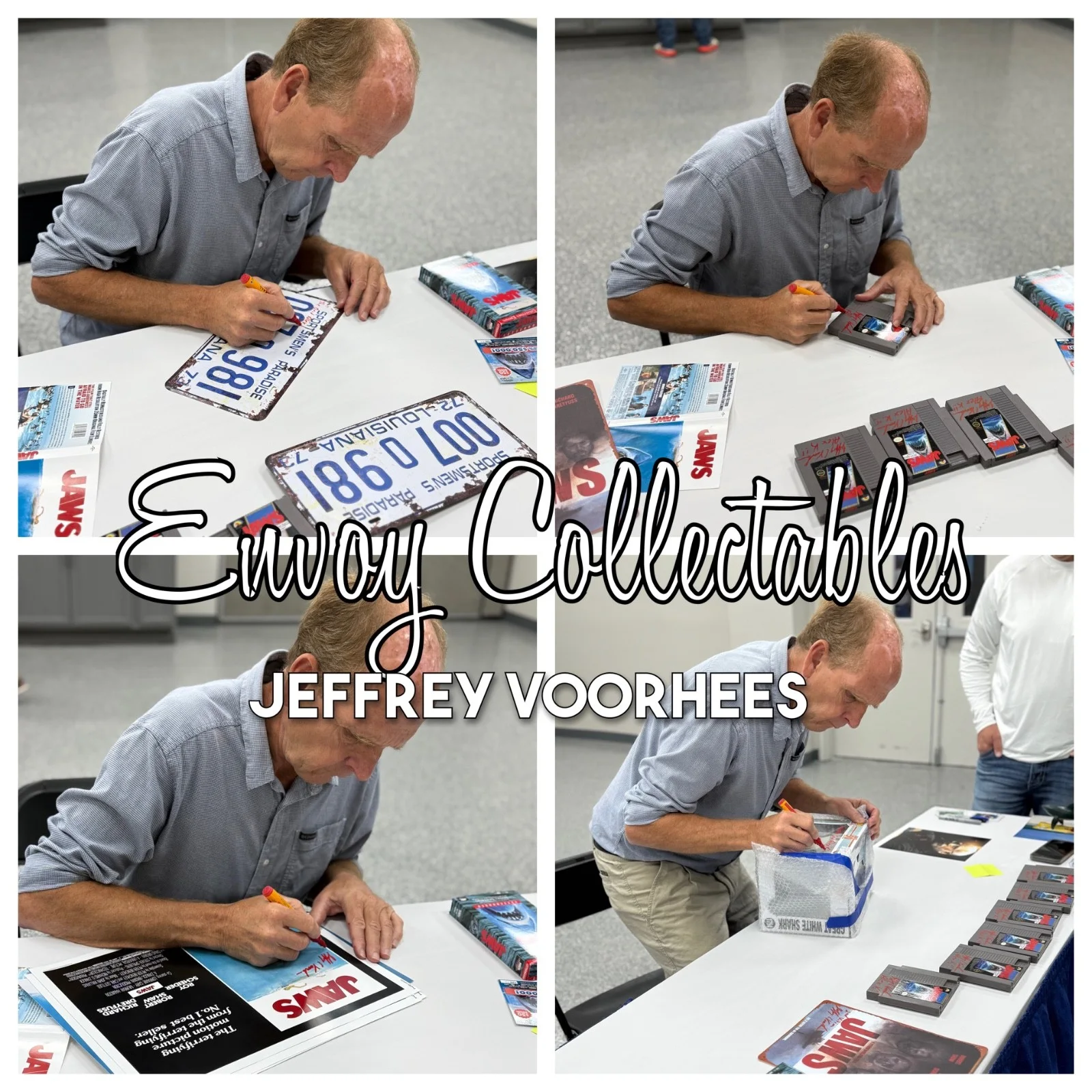 Jeffrey Voorhees — Jeffrey Voorhees Signed JAWS Tin Sign Alex Kintner Coa/Hol/Pic/ 2nd victim insc, image 5