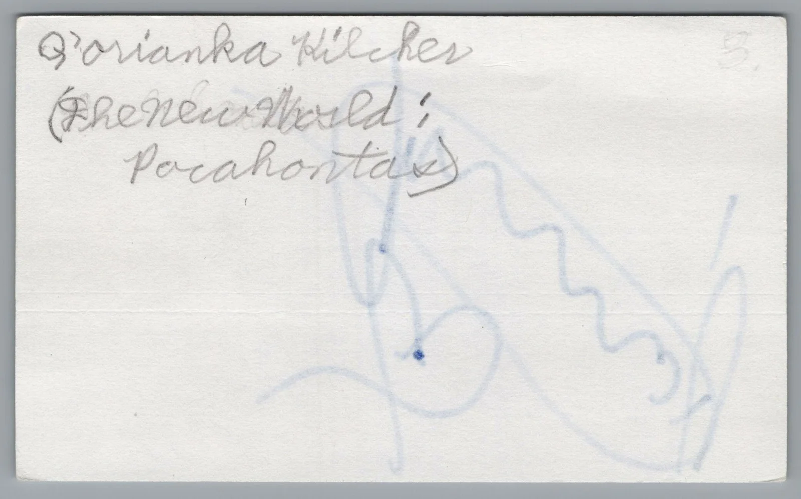 Q'orianka Kilcher — Q'orianka Kilcher Signed 3x5 Index Card The New World Pocahontas Autographed, изображение 2