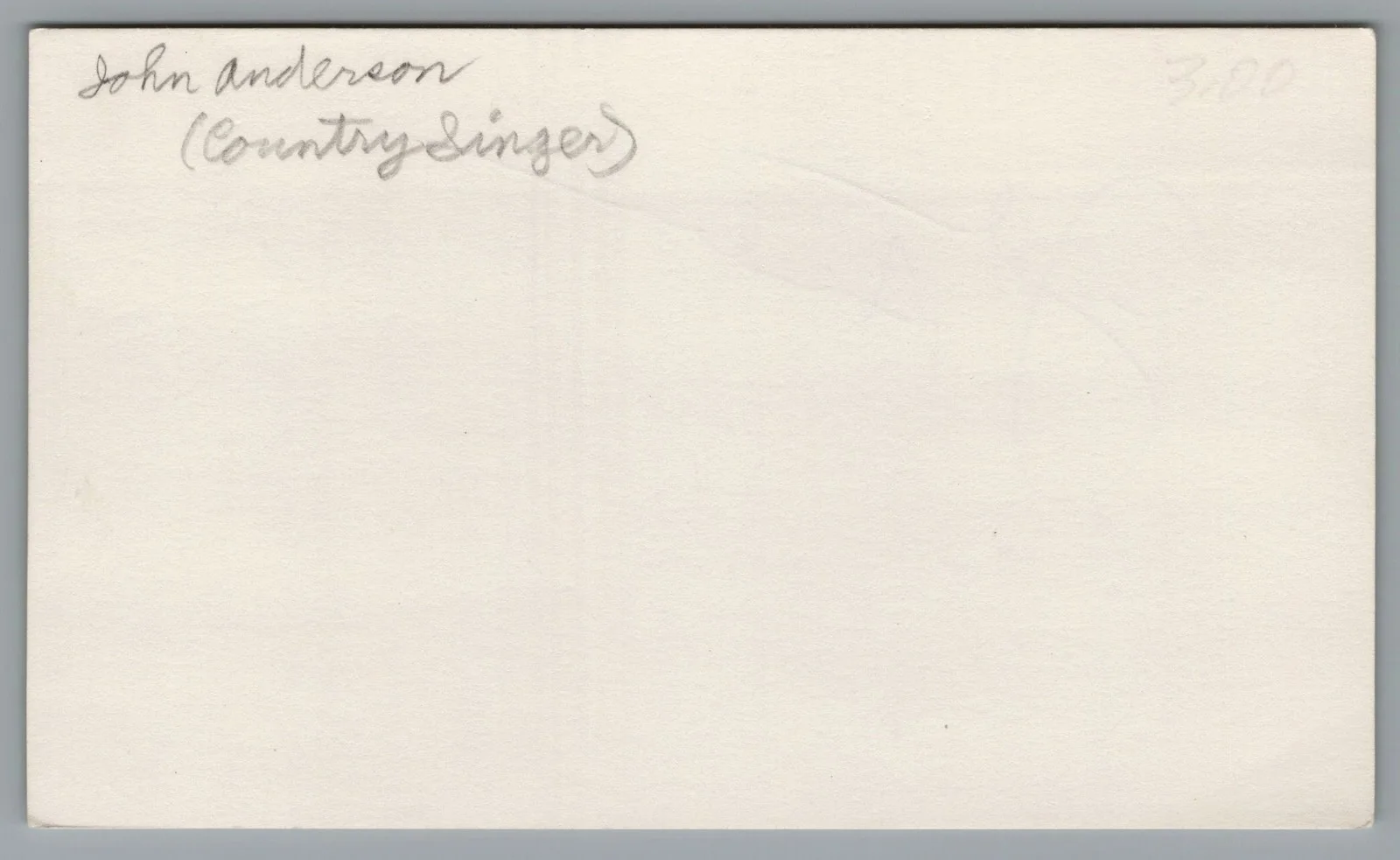 John Anderson — John Anderson Signed 3x5 Index Card Autographed, image 2