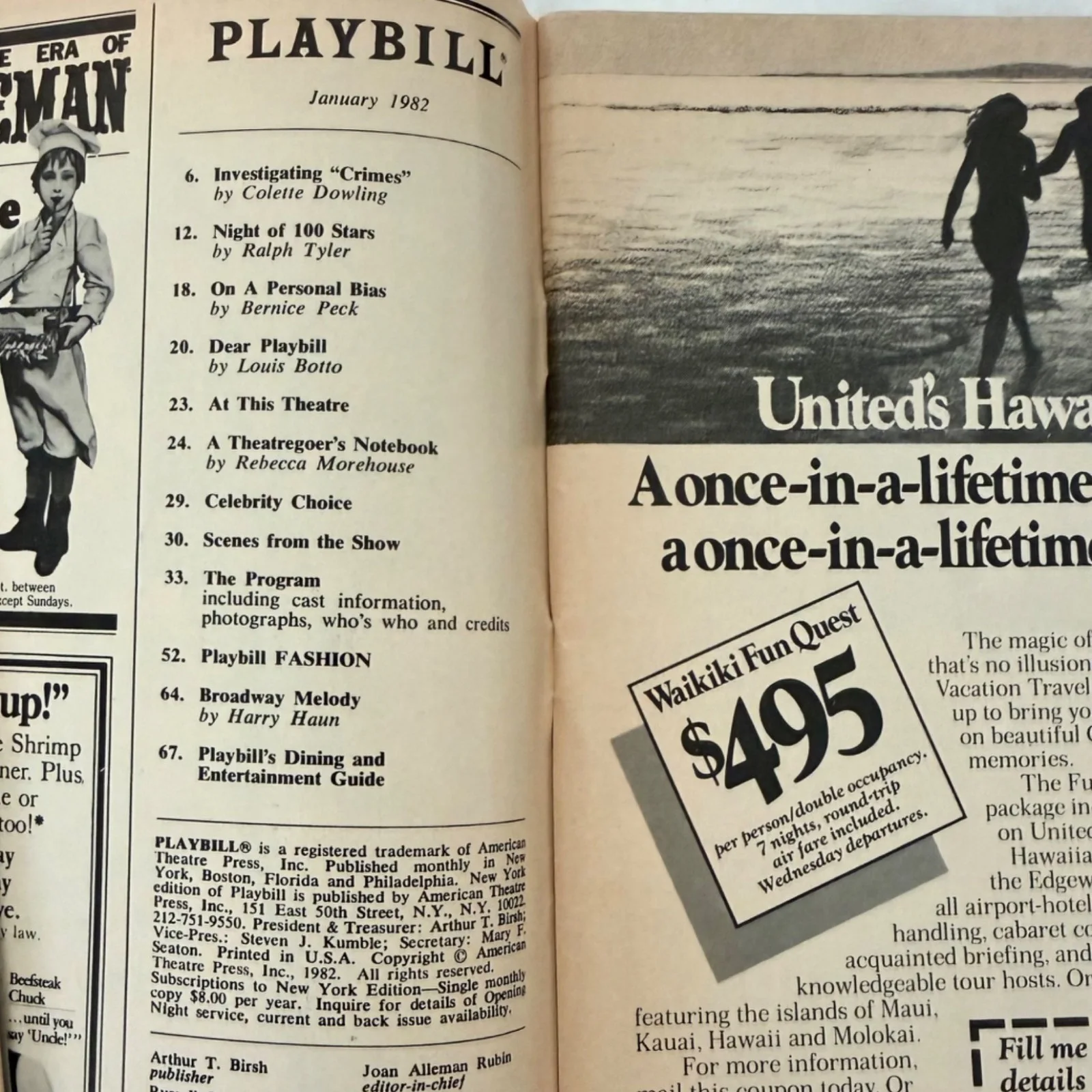 The Little Prince and The Aviator Playbill 1982 Alvin Theatre Michael York Colle, изображение 2