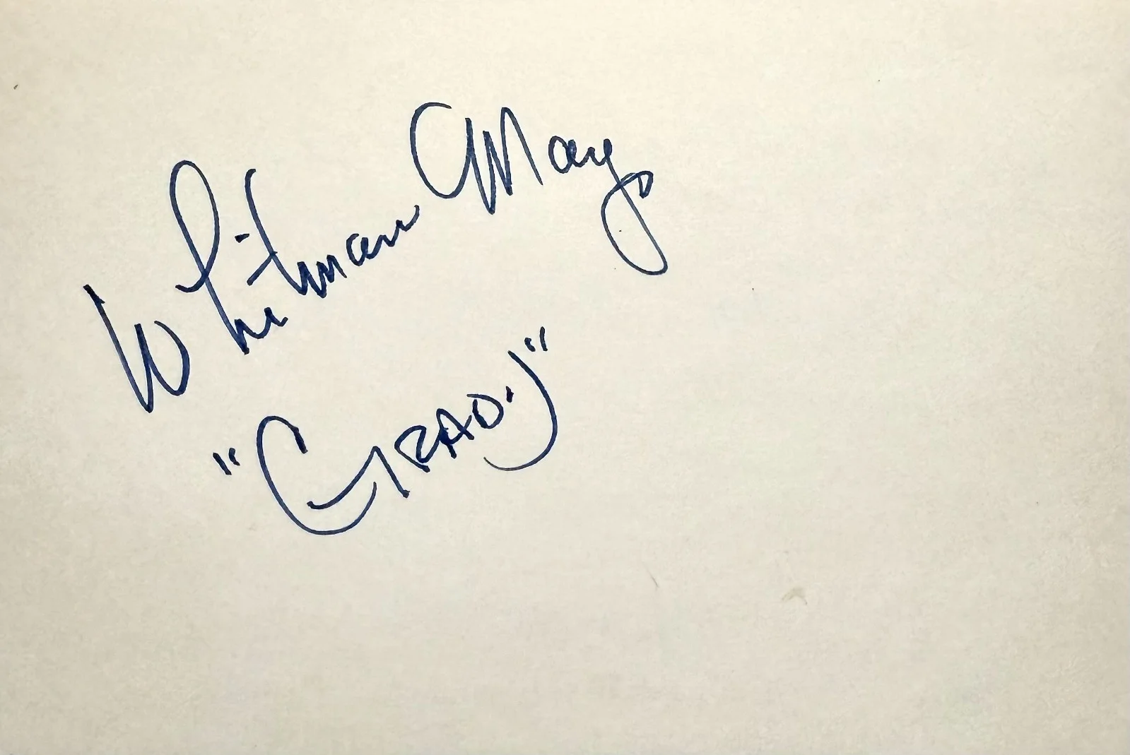 Whitman Mayo — WHITMAN MAYO Signed Autographed 4"x 6" INDEX CARD Grady Wilson SANFORD and SON