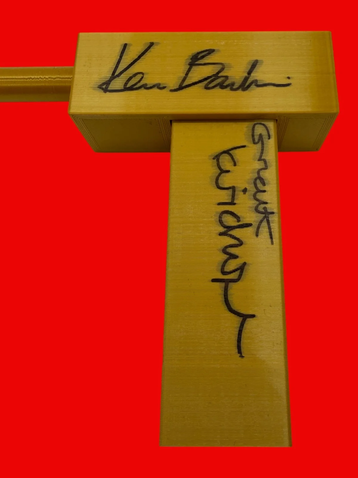 Kevin Bayliss, Grant Kirkhope — Grant Kirkhope +1 Signed Golden Gun 3DPrint Prop GoldenEye 007 N64 JSA COA, image 4