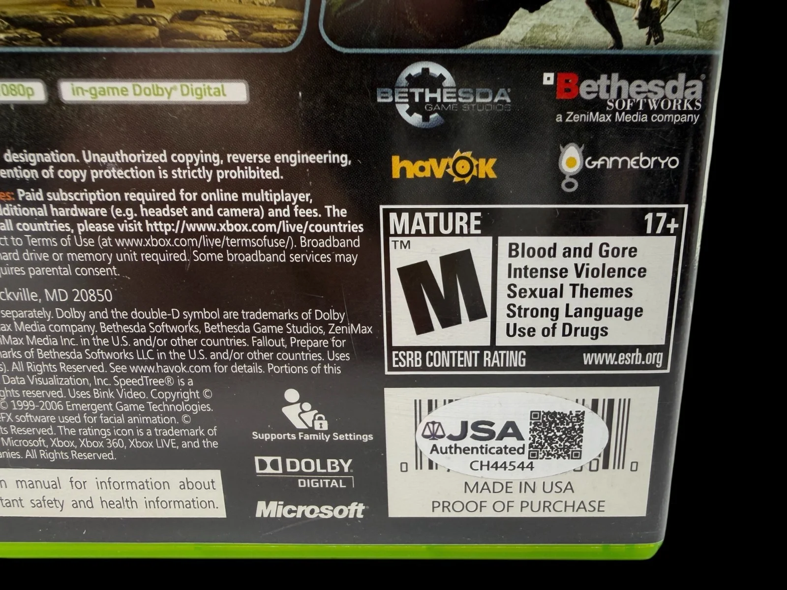 Ron Perlman, Malcolm McDowell, Paul Eiding — Ron Perlman Malcolm McDowell +1 Signed Fallout 3 Autograph XBOX 360 Game JSA COA, image 3