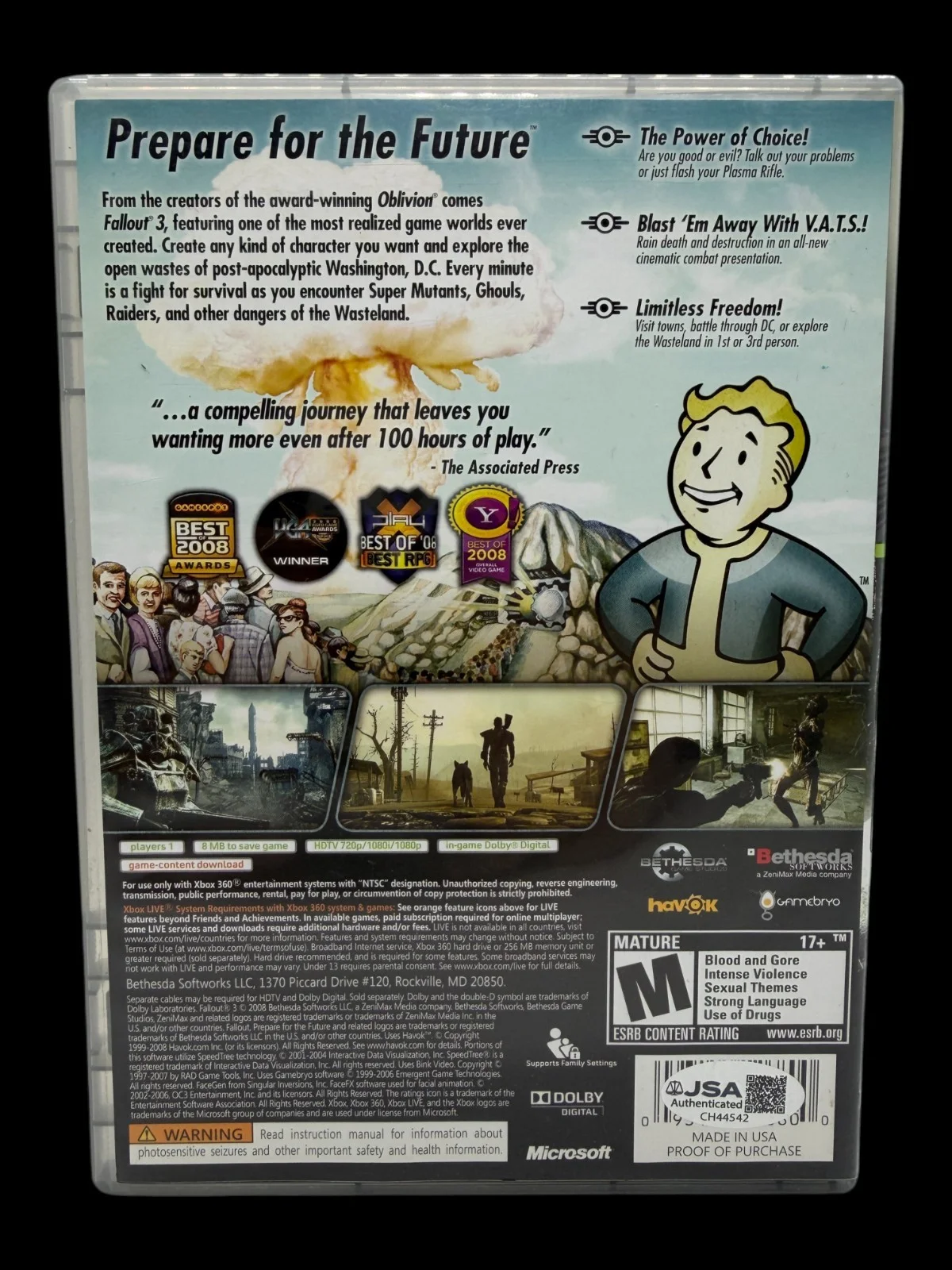 Ron Perlman, Malcolm McDowell, Paul Eiding — Ron Perlman Malcolm McDowell +1 Signed Fallout 3 Autograph Xbox 360 Game JSA COA, image 5