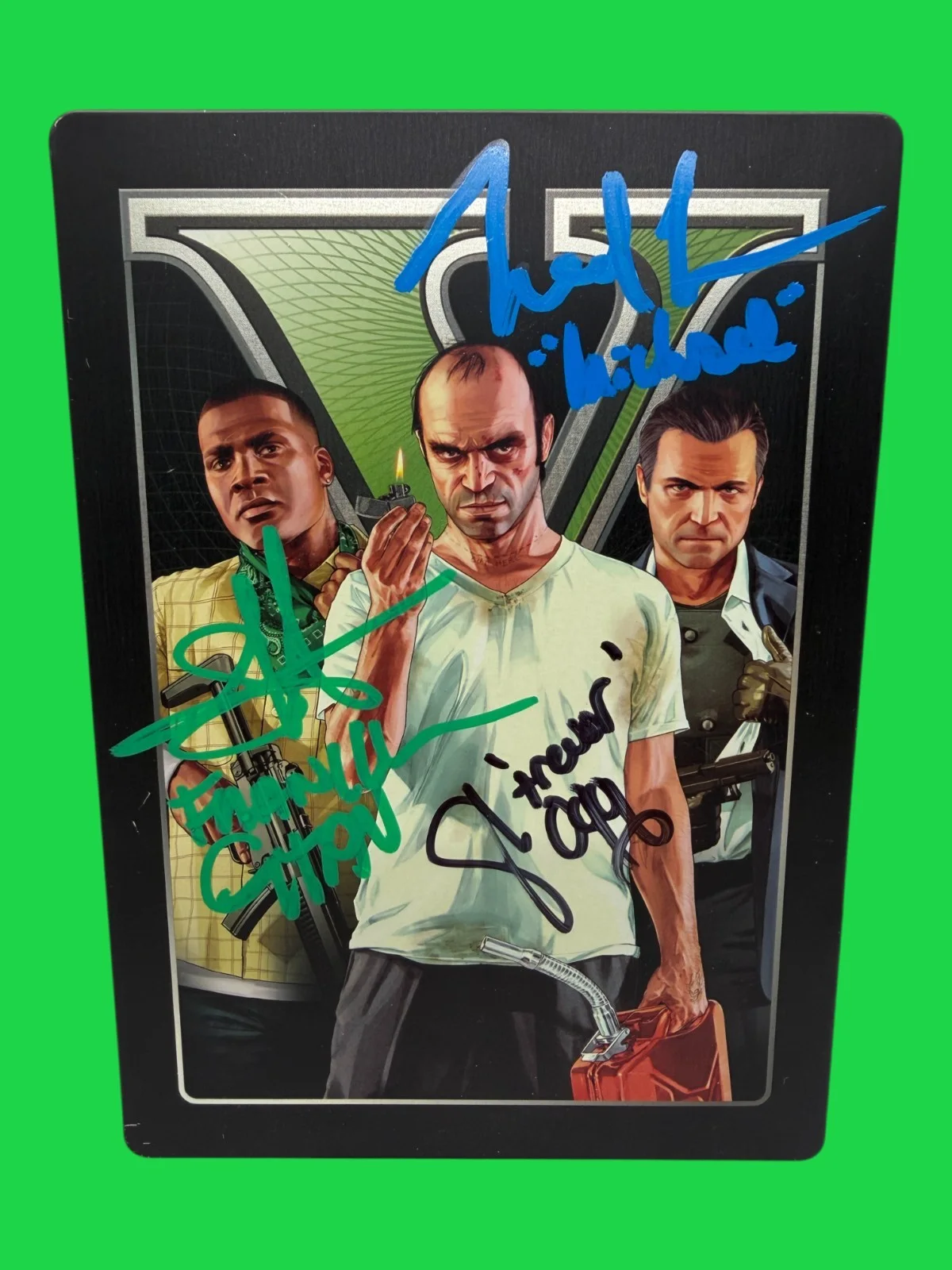 Steven Ogg, Ned Luke and Shawn Fonteno — Ned Luke +2 Cast Signed Grand Theft Auto V Xbox 360 Steelbook Game GTA JSA COA