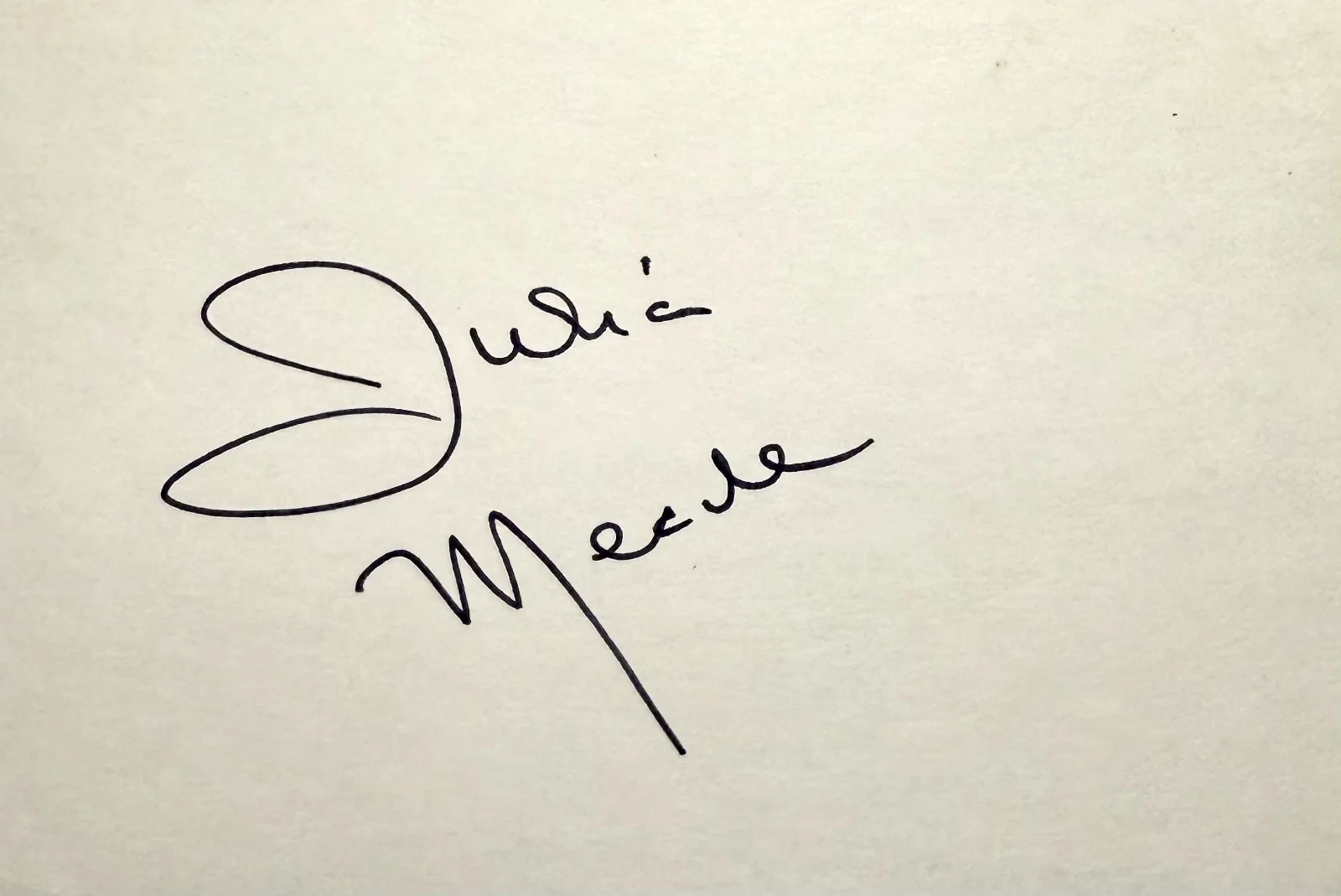 Julia Meade — JULIA MEADE Signed Autographed 4x6 INDEX CARD My First Love Zotz! PILLOW TALK, image 3