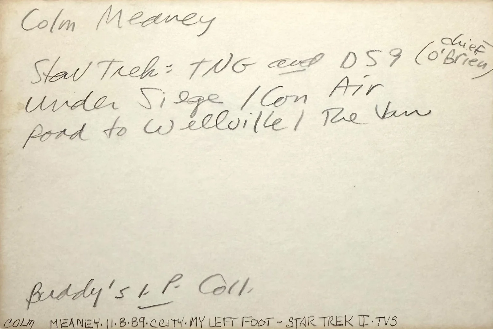 Colm Meaney — COLM MEANEY Signed Autograph 4x6 INDEX CARD No Way Up STAR TREK: DEEP SPACE NINE, изображение 4