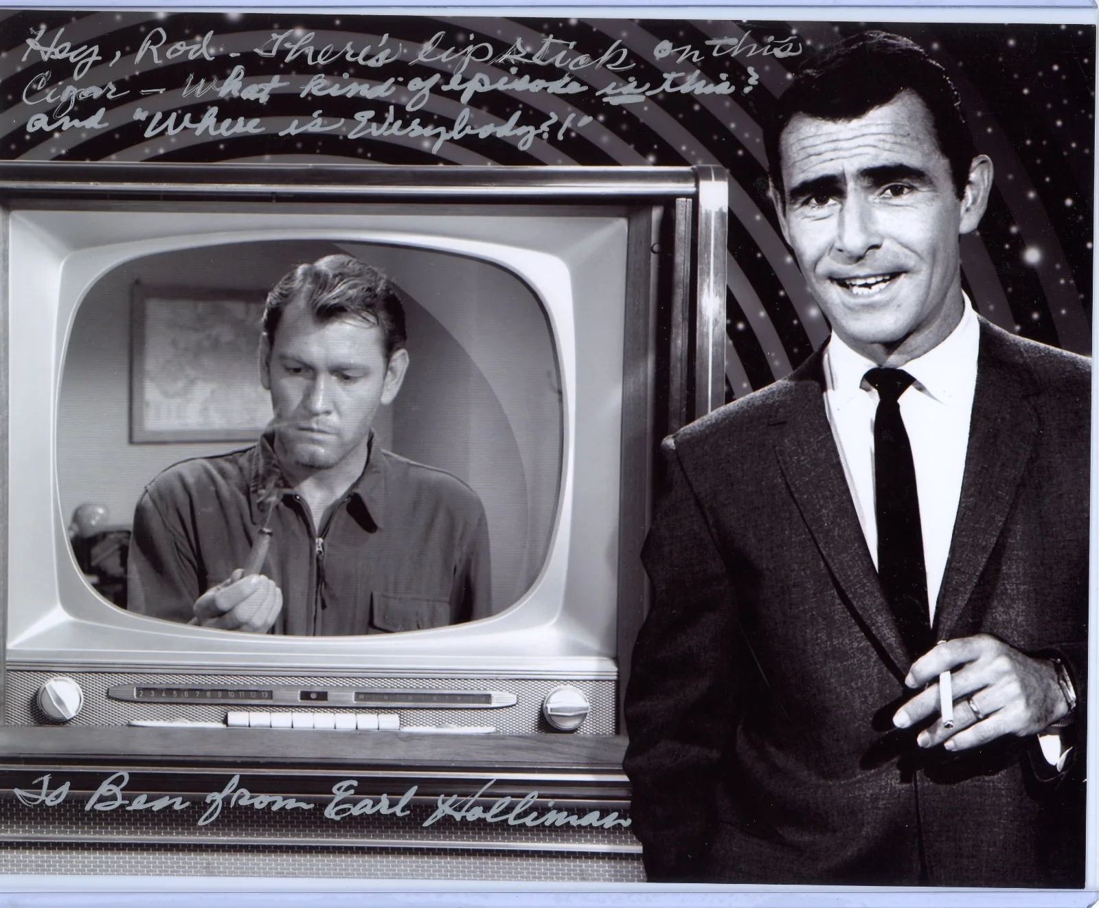Earl Holliman — EARL HOLLIMAN SIGNED 'THE TWILIGHT ZONE' 8x10 PHOTO SHOW ACTOR Inscription