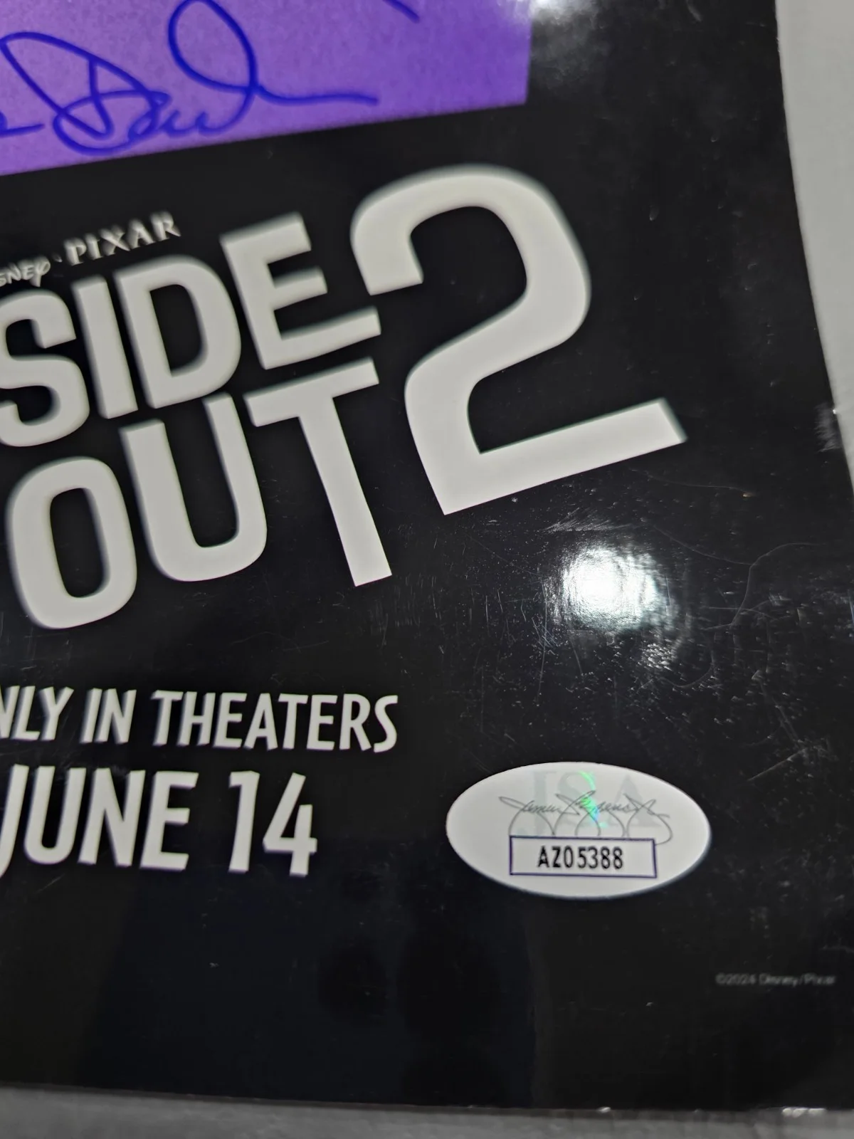 PETER DOCTER — PETE DOCTER SIGNED DISNEY PIXAR INSIDE OUT 2 12X18 PHOTO COA JSA WITH SKETCH, image 2
