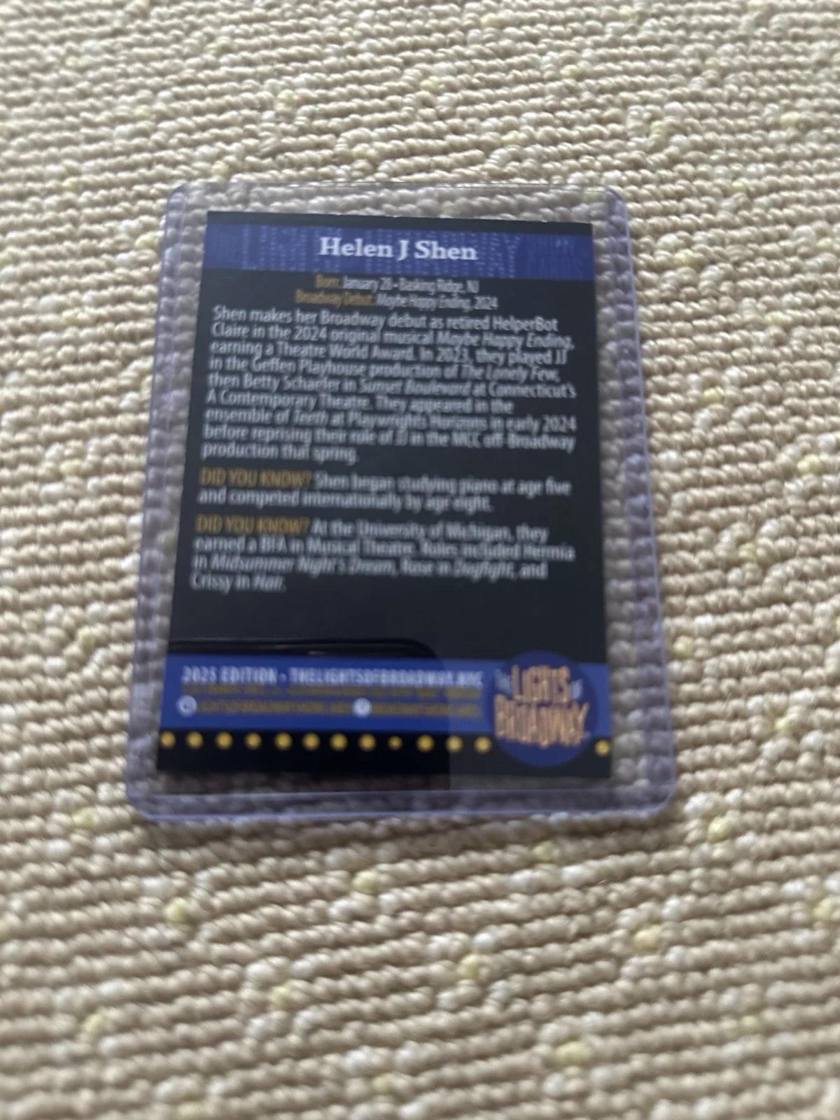 Helen J Shen Signed Lights Of Broadway Card Maybe Happy Ending Claire, image 2