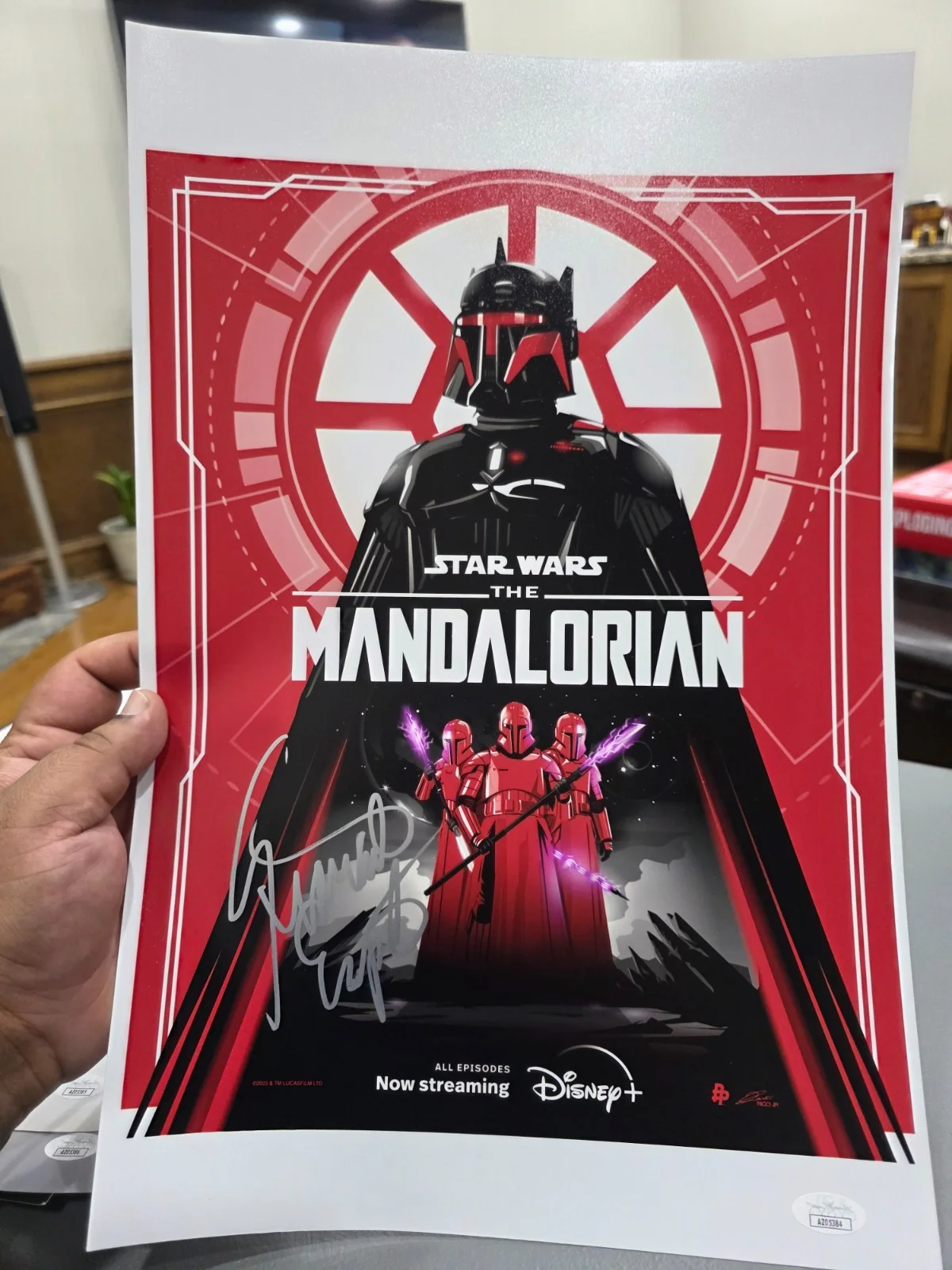 Giancarlo Esposito — Giancarlo Esposito Star Wars The Mandalorian 12x118 Signed Photo JSA Certified