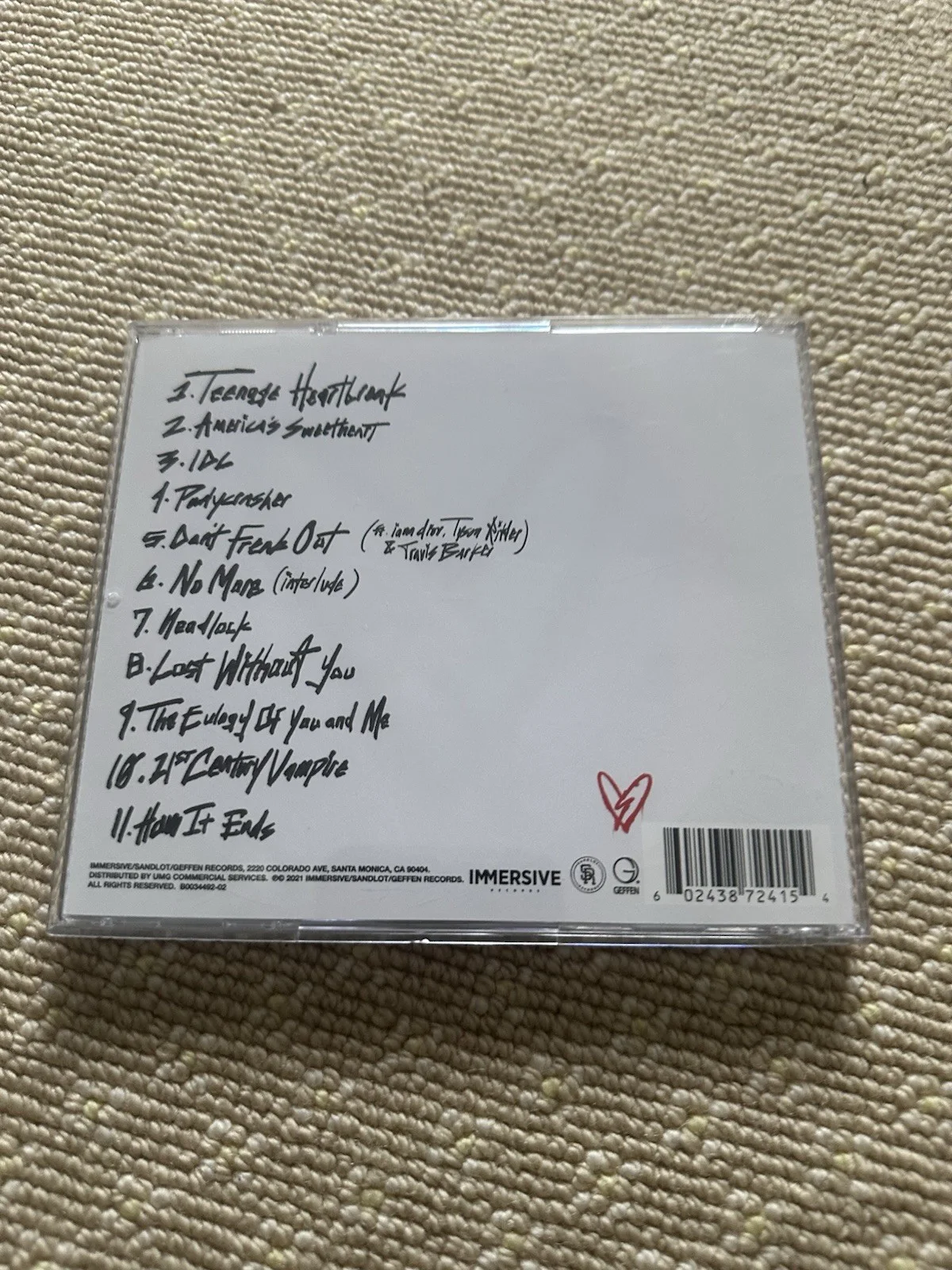 Lil Huddy Teenage Heartbreak Signed CD, image 2