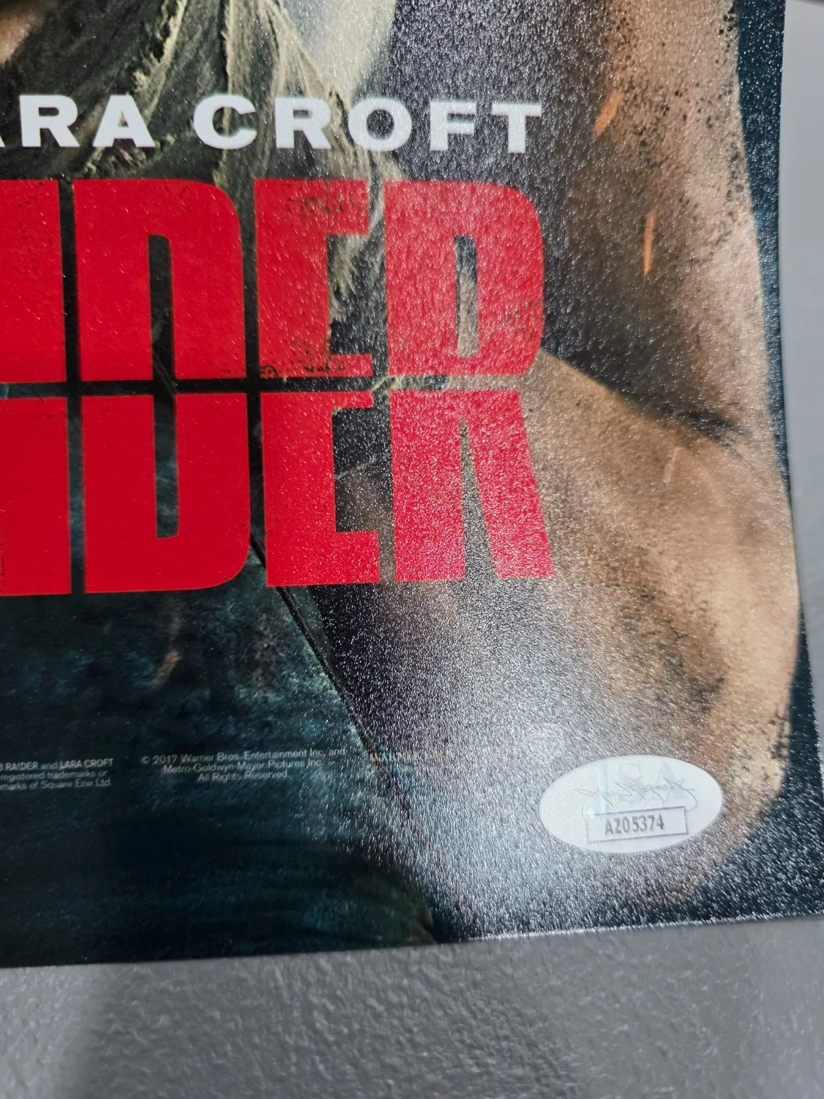 Alicia Vikander Signed 12x18 tomb raider coa jsa, image 2