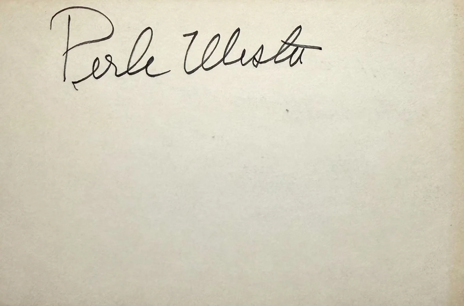 Perle Mesta — PERLE MESTA Signed Autographed 4x6 INDEX CARD Socialite and Former US Ambassador, image 3