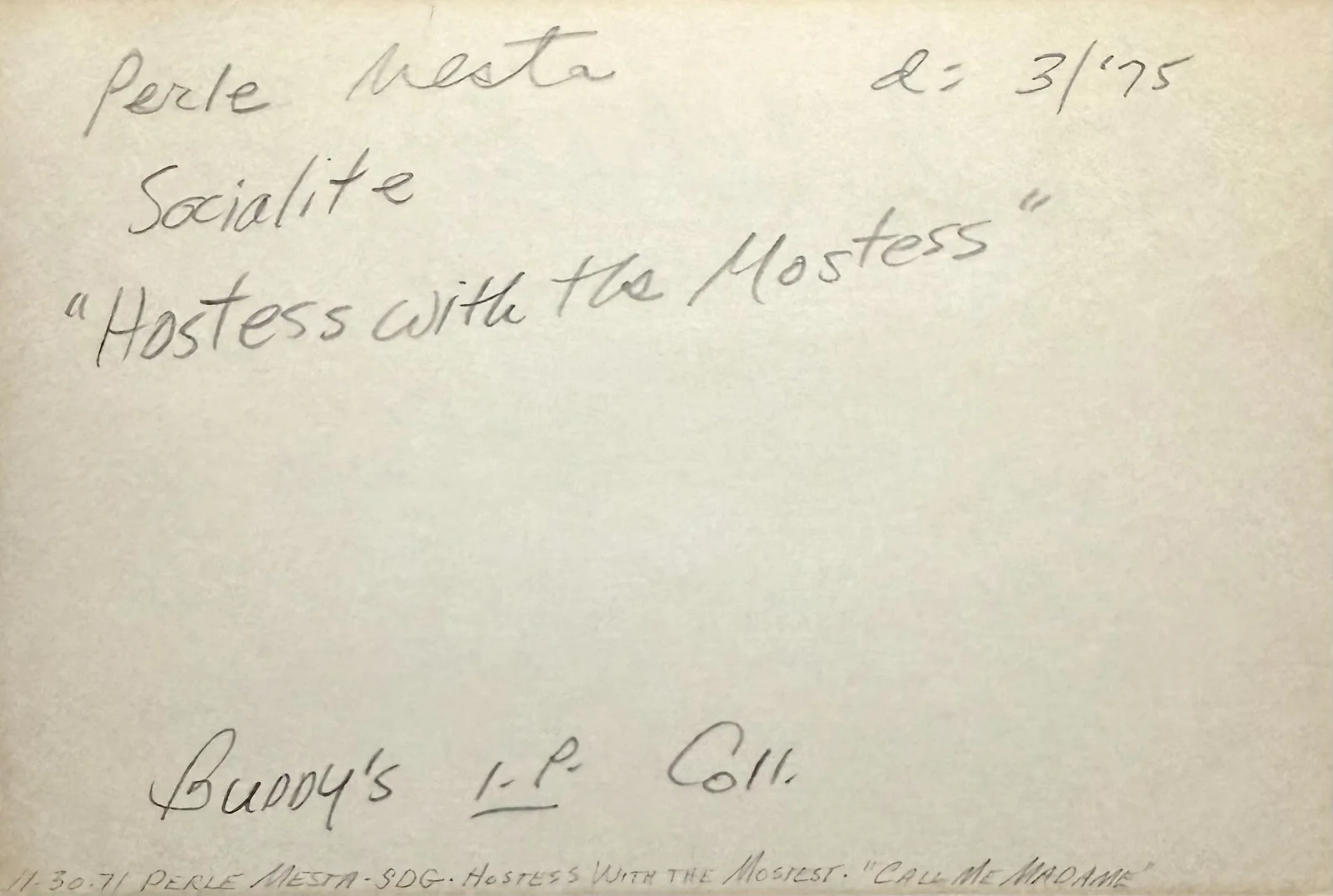 Perle Mesta — PERLE MESTA Signed Autographed 4x6 INDEX CARD Socialite and Former US Ambassador, image 4